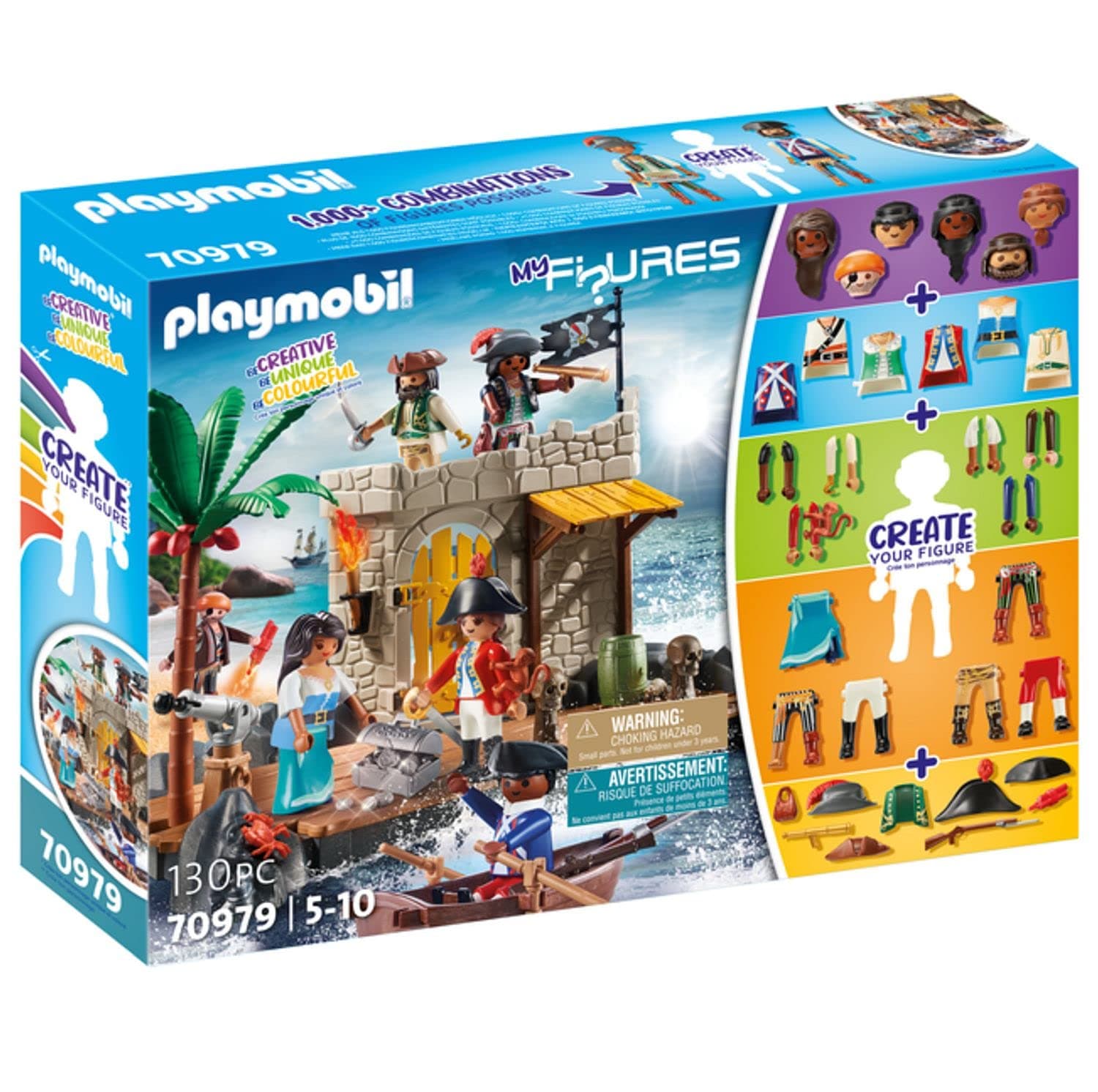 My Figures 70979 Island of The Pirates, 6 Toy Figures with Over 1000 Combination Options, Pirate Toy for Children from 5 Years