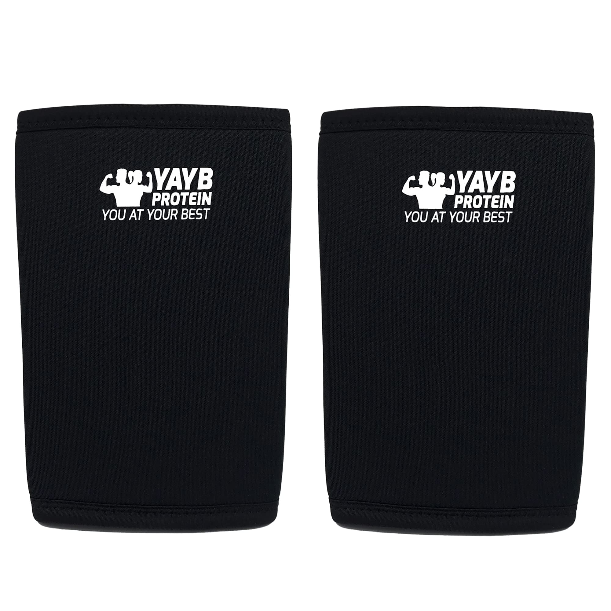 YAYB Protein 7mm Power Elbow Sleeves (Pair)-Powerlifting, Strongman, Weight Lifting,Bodybuilding Single Seam Reinforced Stitching For Best Compression/longevity-Next Gen Neoprene-Support