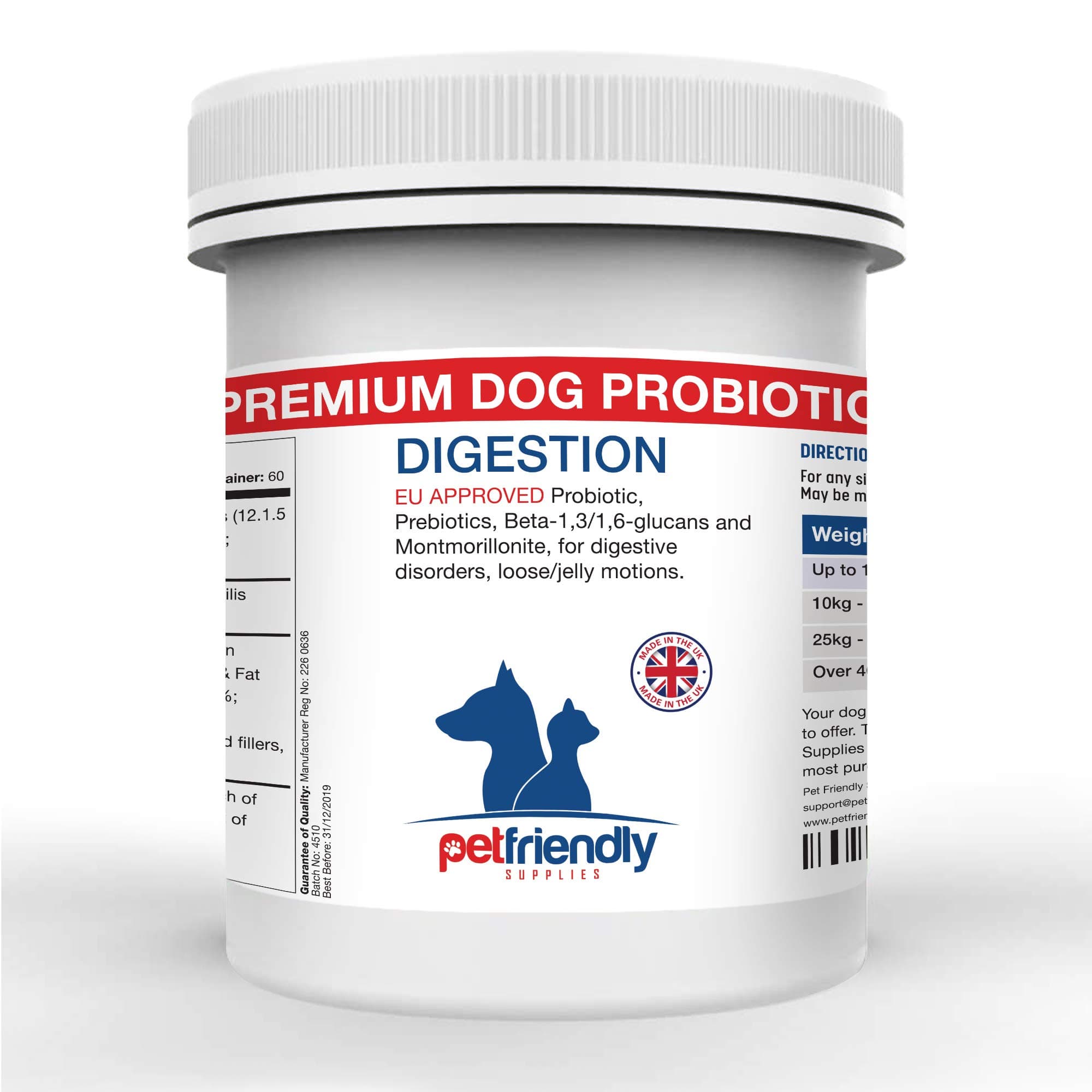 Probiotics for Dogs, Premium Dietary Supplement, Updated Formula, Plus Prebiotic Digestive Enzymes, Boosts Canine Immunity and Digestive Health, Made in UK, 150 grams