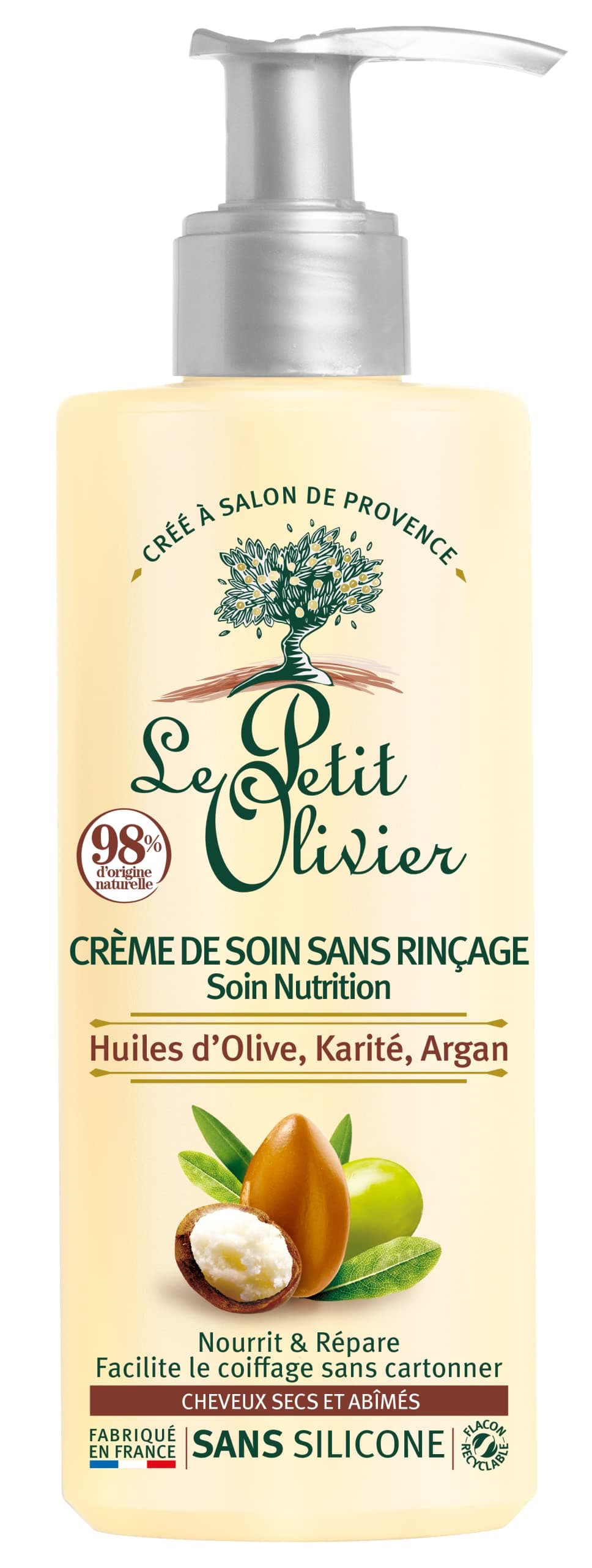 Le Petit Olivier Nutrition No Rinse Hair Cream I 98% natural origin I Silicone-free | Bottle mostly recyclable | One Voice certified | Made in France | 200ml