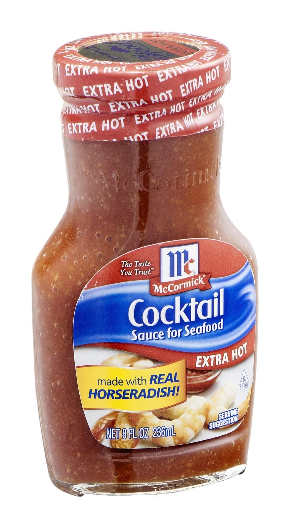 Mccormick Extra Hot Cocktail Sauce for Seafood, 8 Ounce -- 12 per case.