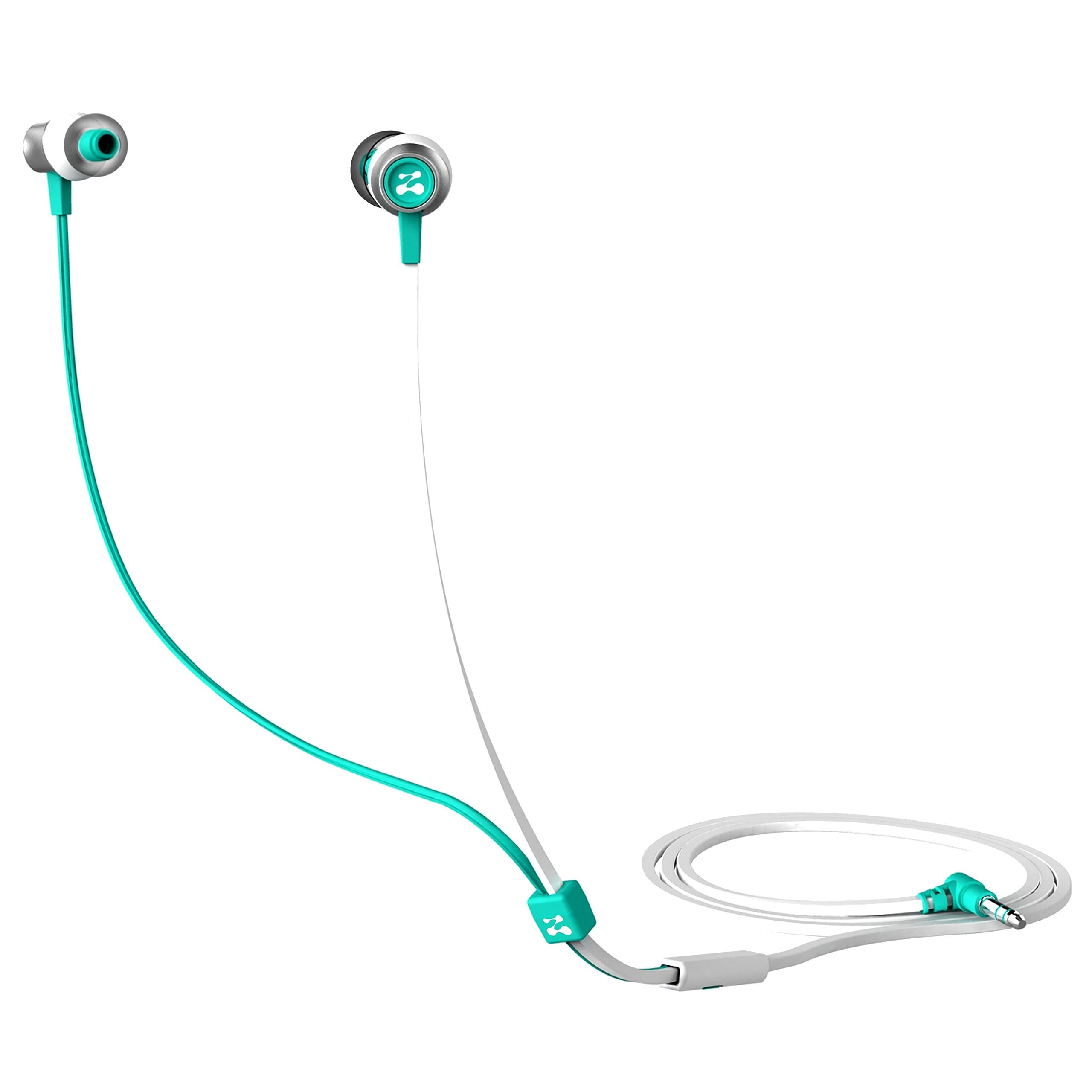 Zipbuds Slide Sport Earbuds with Mic, White Sea