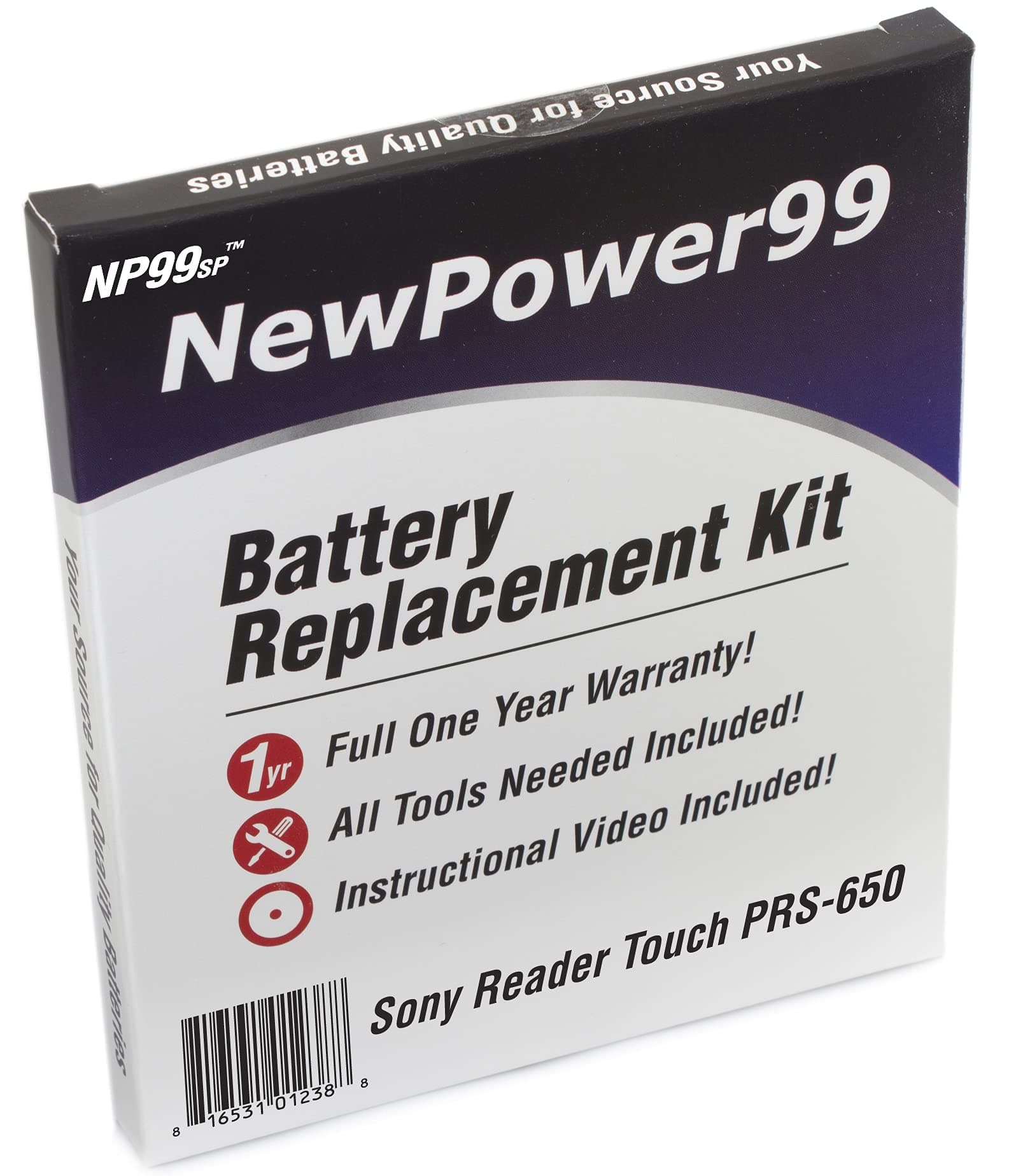 NP99spNewPower99 Battery Replacement Kit with Battery, Video Instructions and Tools for Sony PRS-650