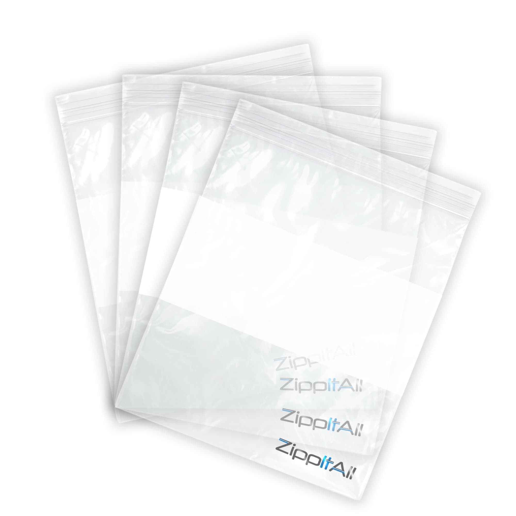 ZipItAll Gallon Zip Top Resealable Plastic Writable Zipper Freezer Food Bags (250), 2 mL