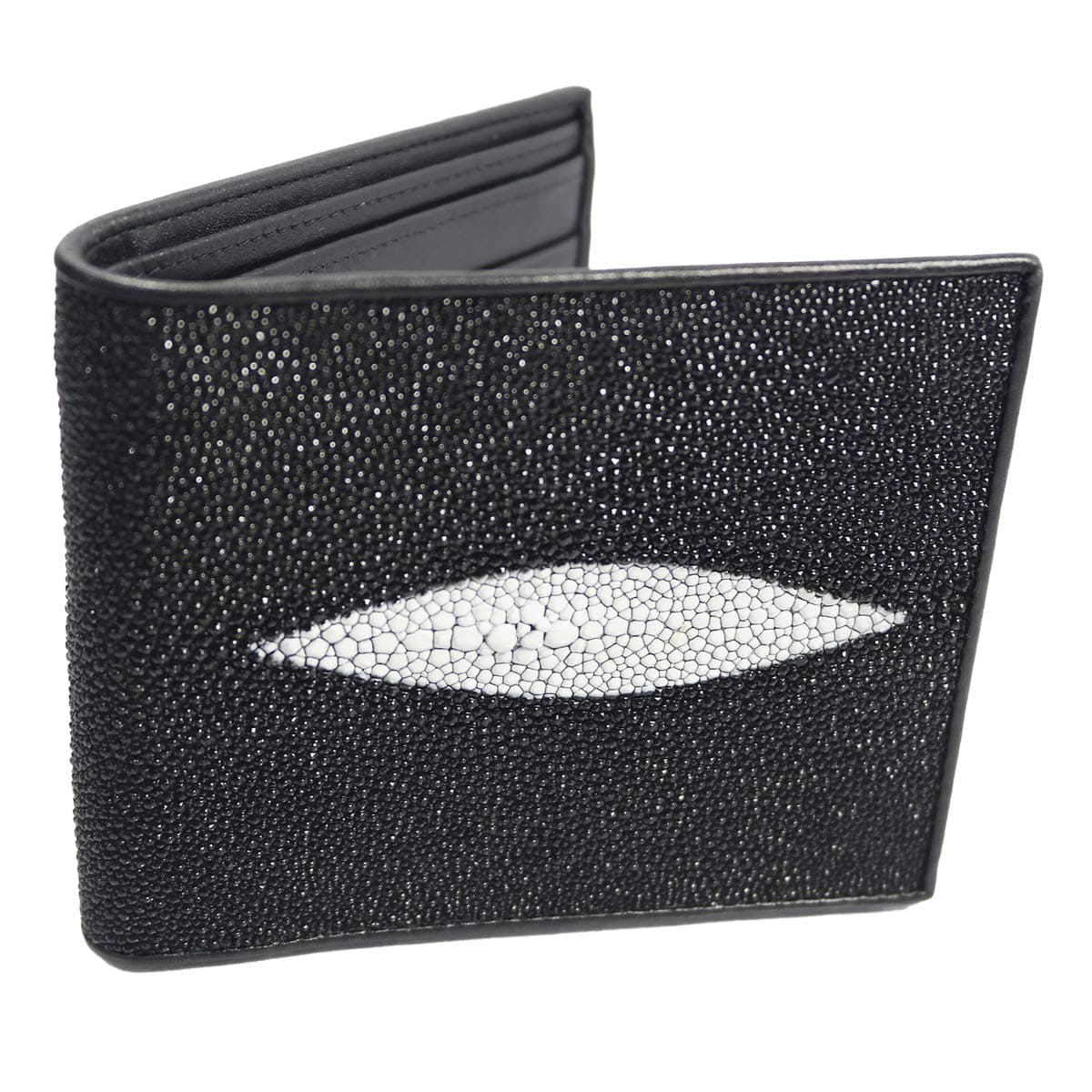 Classic Genuine Stingray Leather Bi-Fold Wallet w/Left Flap (Slim back)
