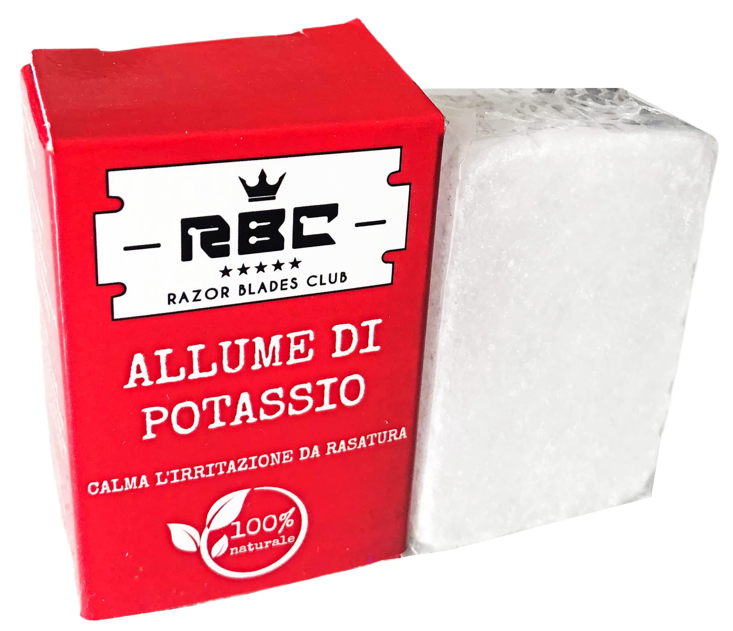 Razor Blades Club - Alum Rectangular Block 100g for Facial Hygiene, Body, and After Shaving