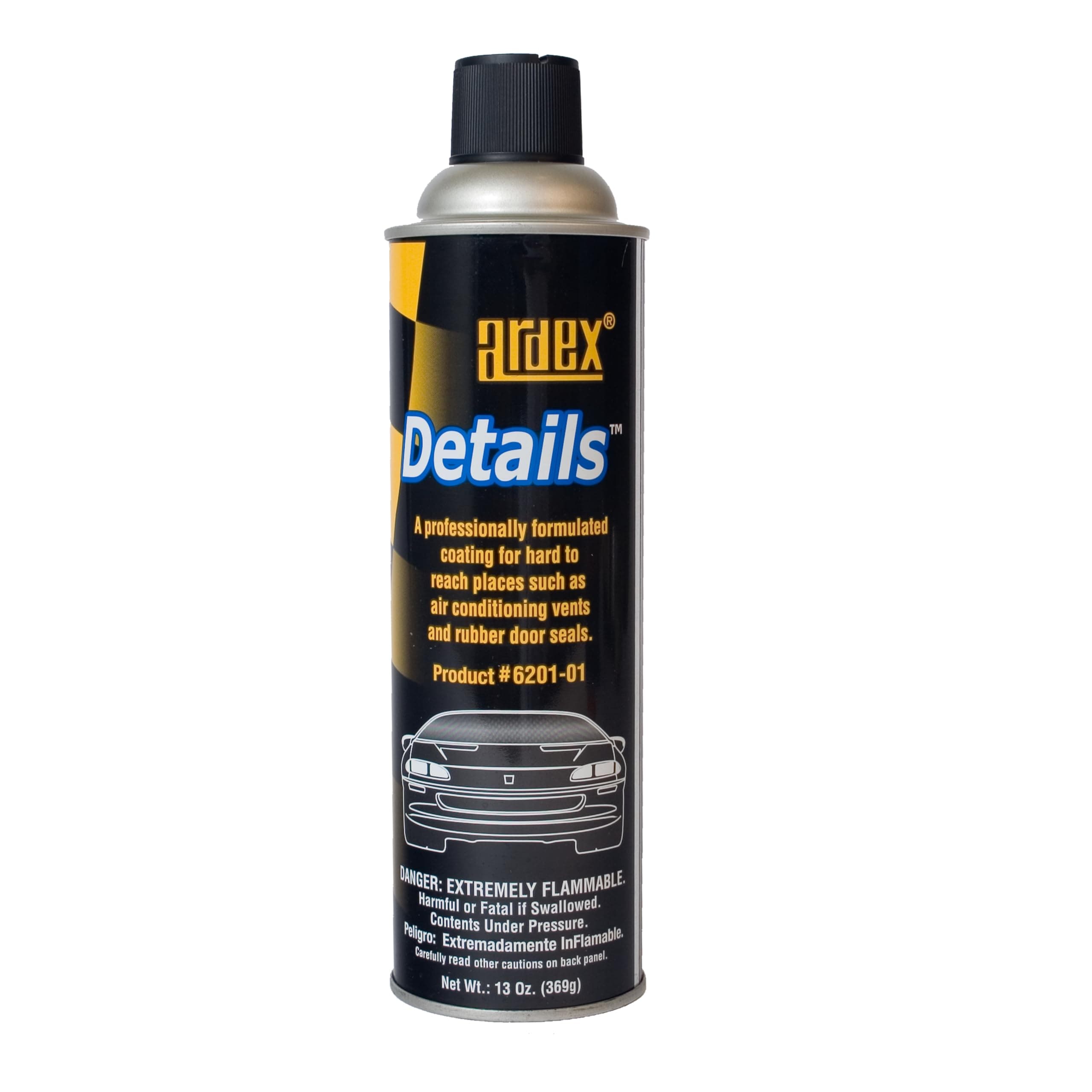 Ardex Details 6201 Professional Interior Aerosol Dressing - Car Detailing Kit Interior Cleaner for Hard-to-Reach Places, AC Vents, Door Seals & Dashboards - Easy Spray Application for DIY & Pro Use