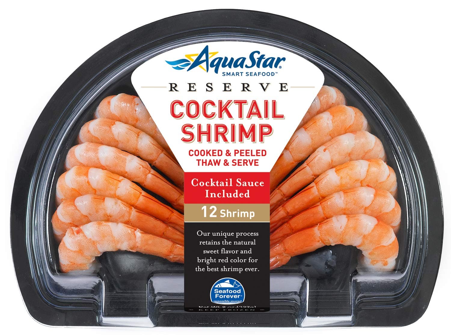 Aqua Star, Half Moon Cooked Shrimp With Sauce, 8 oz (Frozen)