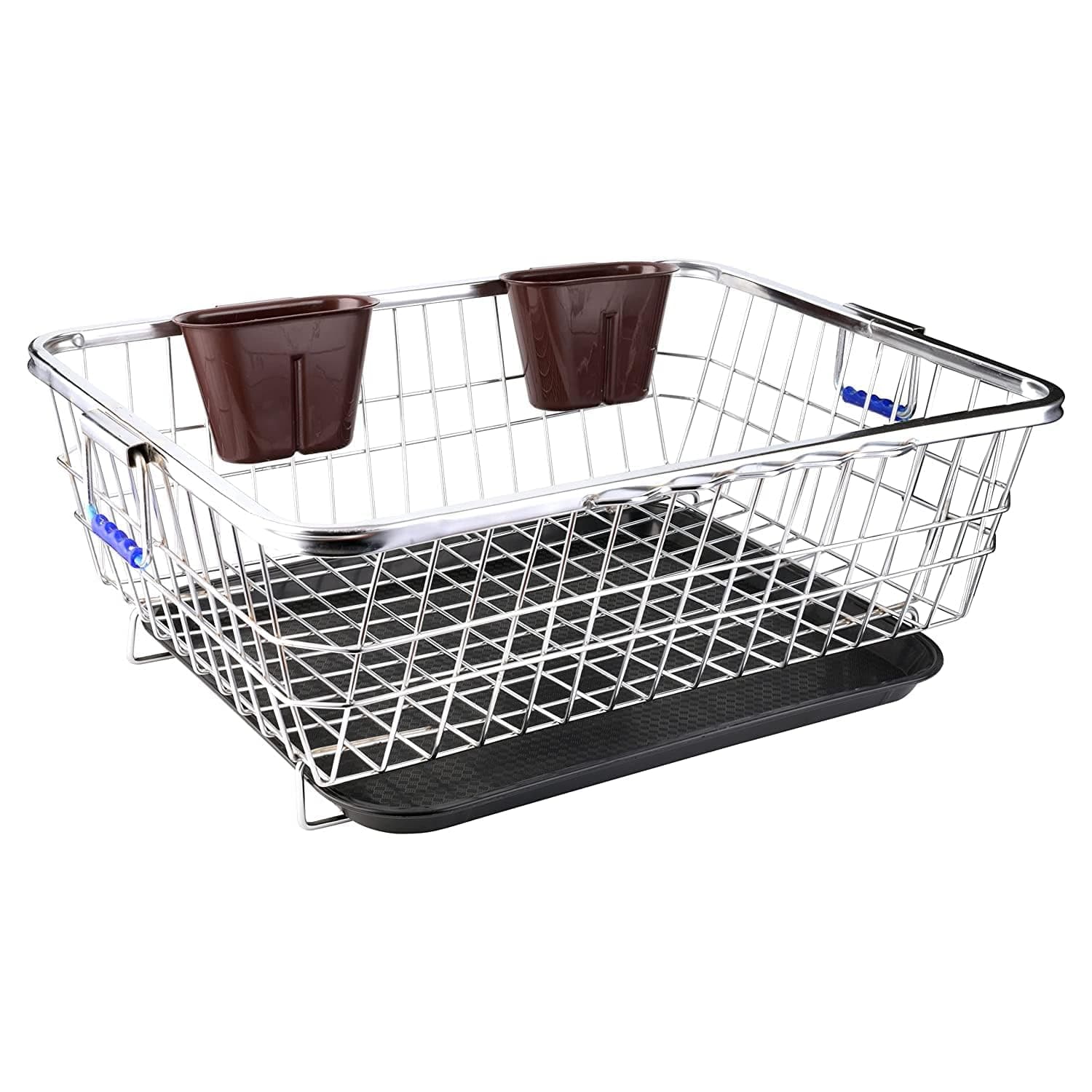 Navrang Dish Drainer Steel 60 x 47 x 23 cm, Stainless Steel Dish Drainer Rack Utensil Drying Stand for Kitchen/Plate Rack/Bartan Basket/Sink Counter Top Dish Drainer Rack
