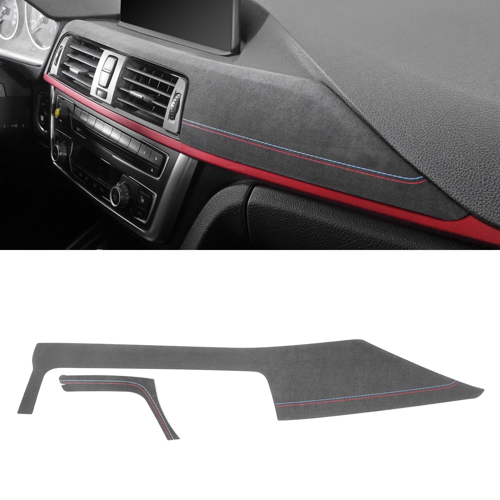 for Alcantara Car Dashboard Panel Trim Cover for BMW F30 F31 F32 F36 F34 3 4 Series 2013-2019 Center Console Dash Sticker Car Styling Tuning Accessories