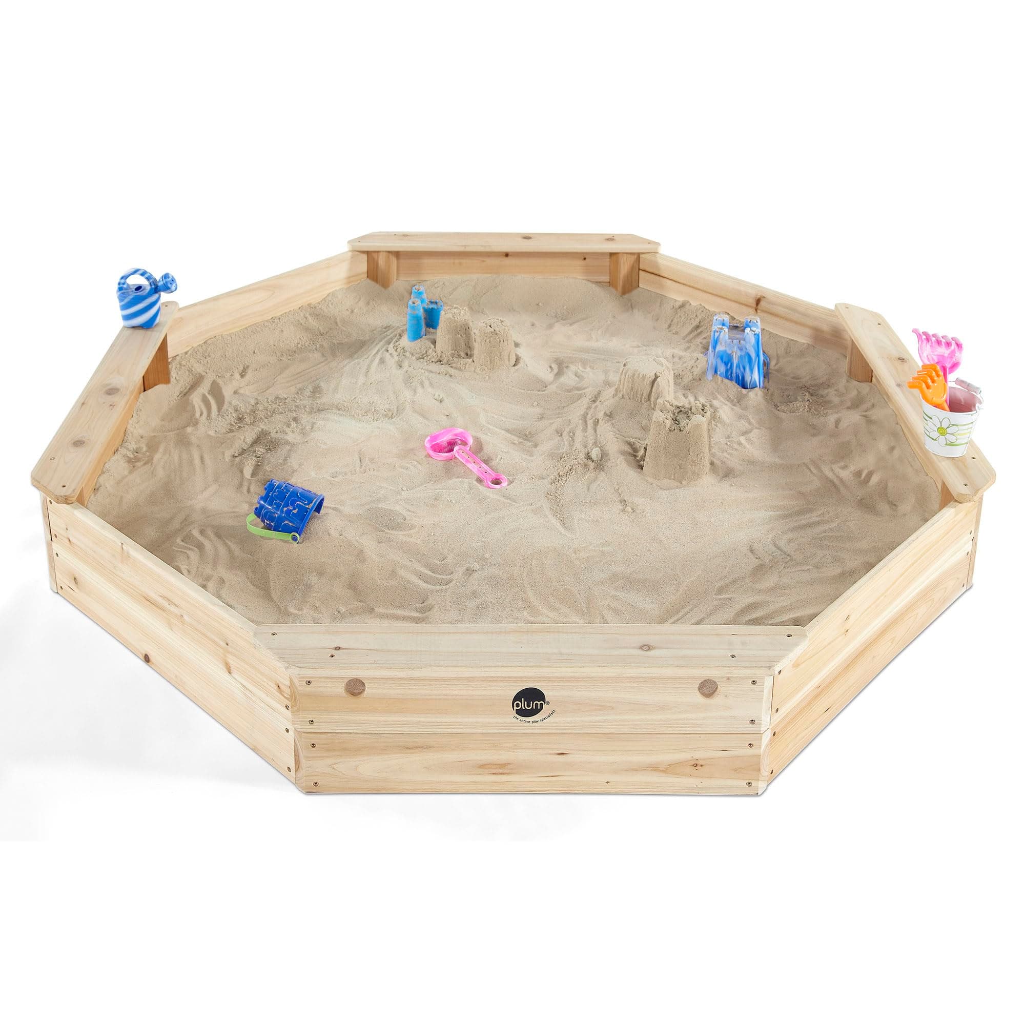 Plum Play Giant Wooden Octagonal Sandpit with ground sheet