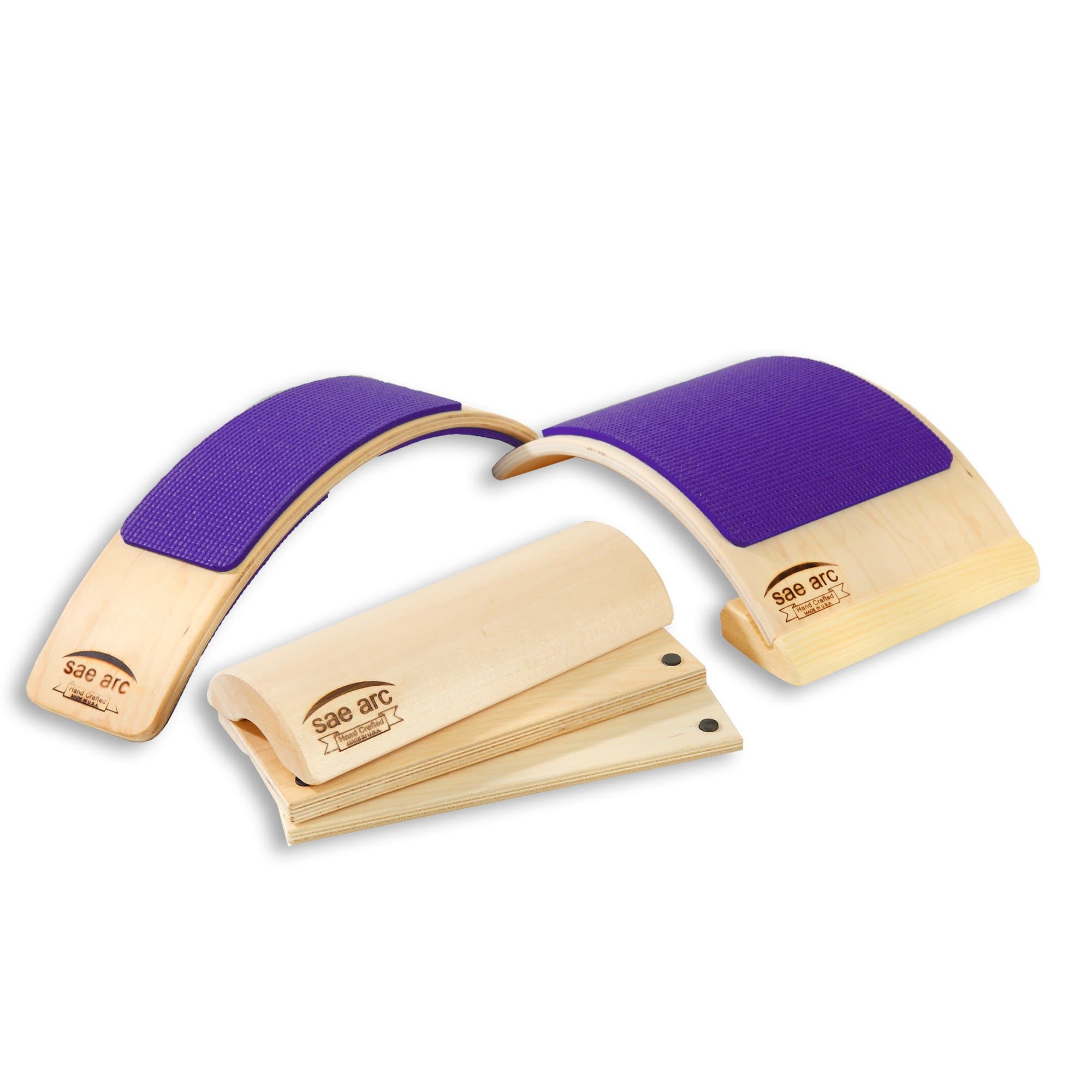 Spine Stretching (Purple) Therapeutic Device Combo with Four in One Adjustable Wooden Pillow, Two in One Back & Lumbar Stretcher, Back Flex & Posture Device