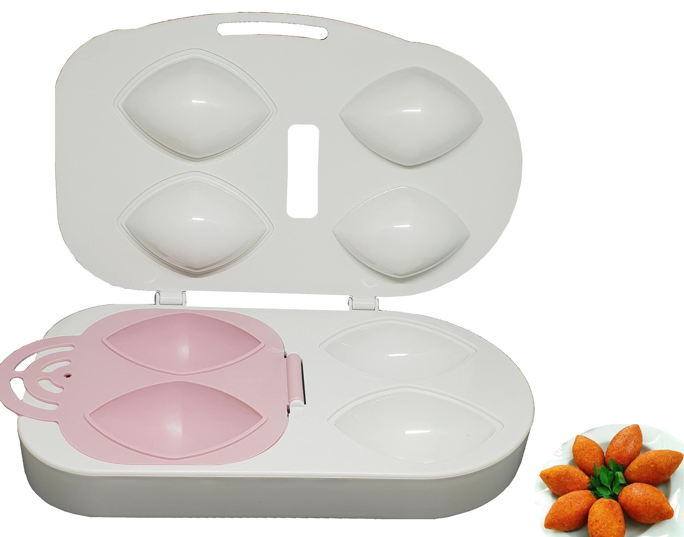 DLK - Pratic Kibbeh mold, Stuffed Meatballs Apparatus, Stuffed meatball Maker Mold - Pressing Mold for Turkish icli kofte, Multicolor