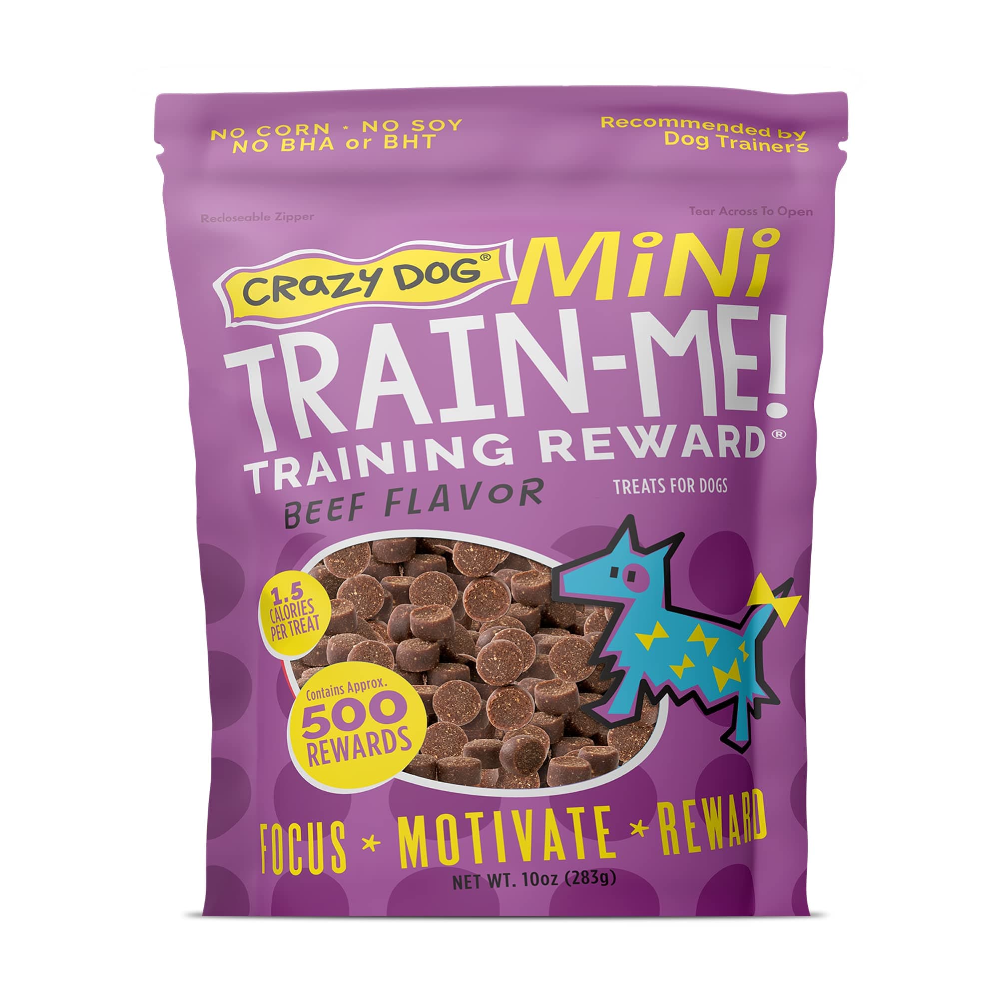 Mini Train-Me! Training Treats 10 oz. Bag, Beef Flavor, with 500 Treats per Bag, Recommended by Dog Trainers