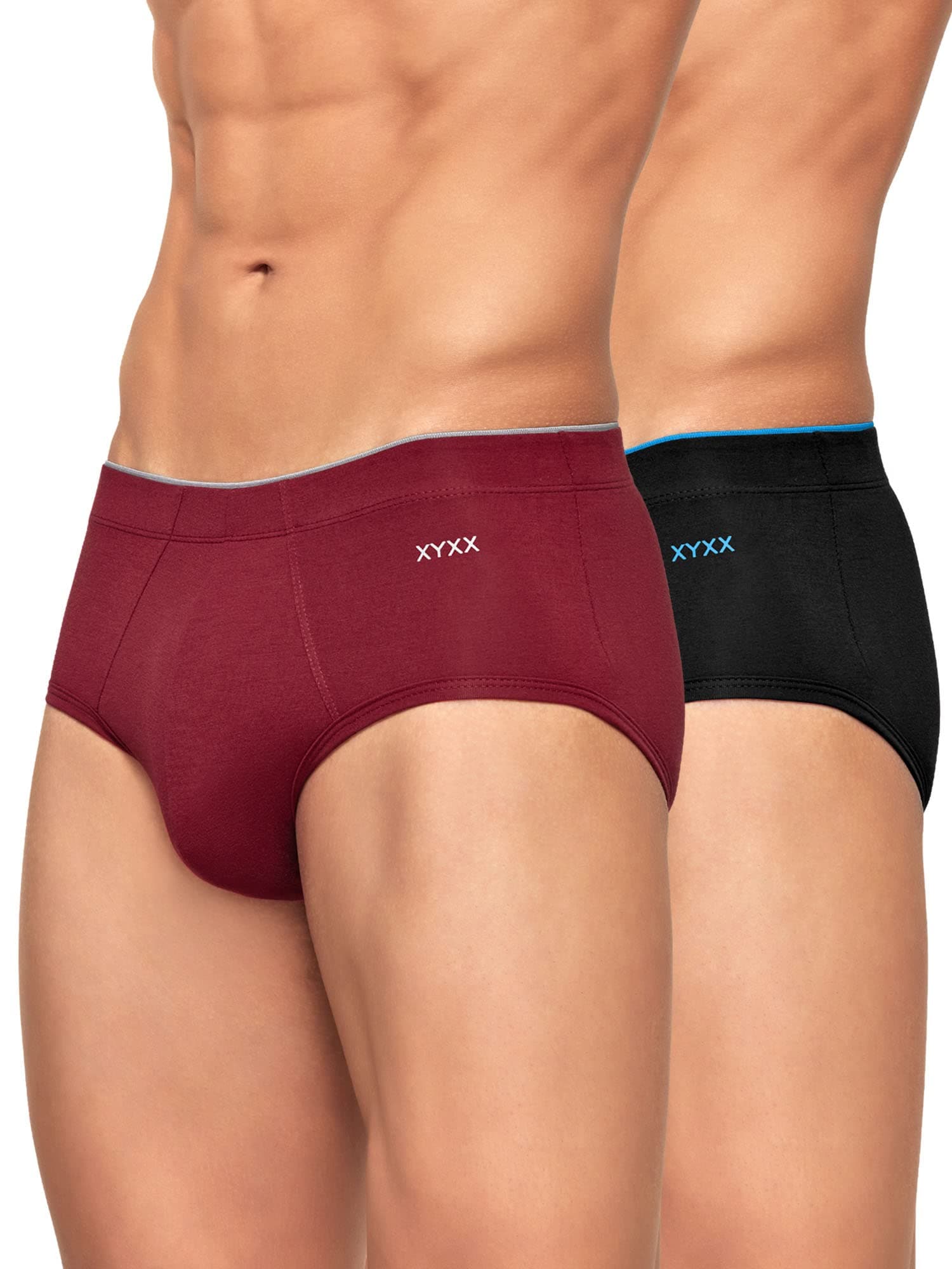 XYXX Men's Uno Micromodal Regular Fit Solid Antimicrobial Briefs with No Marks Waistband (Pack of 2)