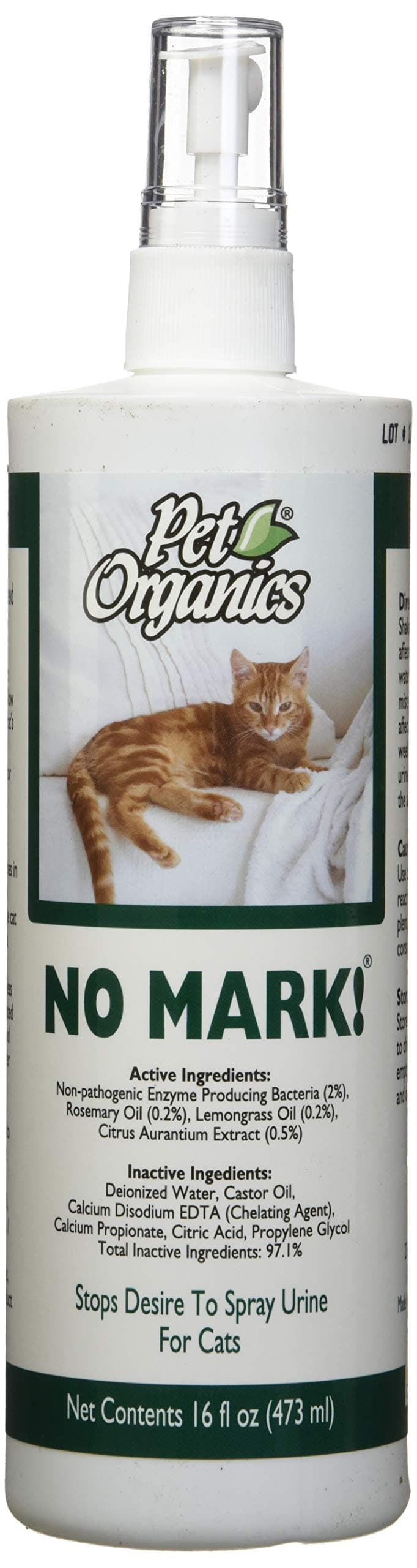 NaturVet No Mark! Stops Cat's Desire to Urine Mark Spray, 16-Ounce