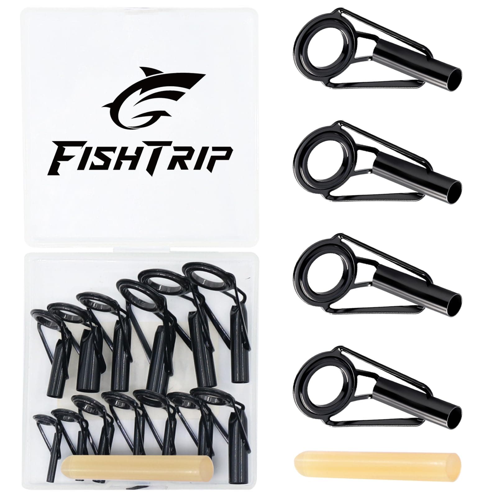 Rod Tip Repair Kit, 20/60/70/90/230pcs Fishing Rod Tips Replacement Kit Stainless Steel Ceramic Guides Ring Fishing Pole Eyelets Repair Kit