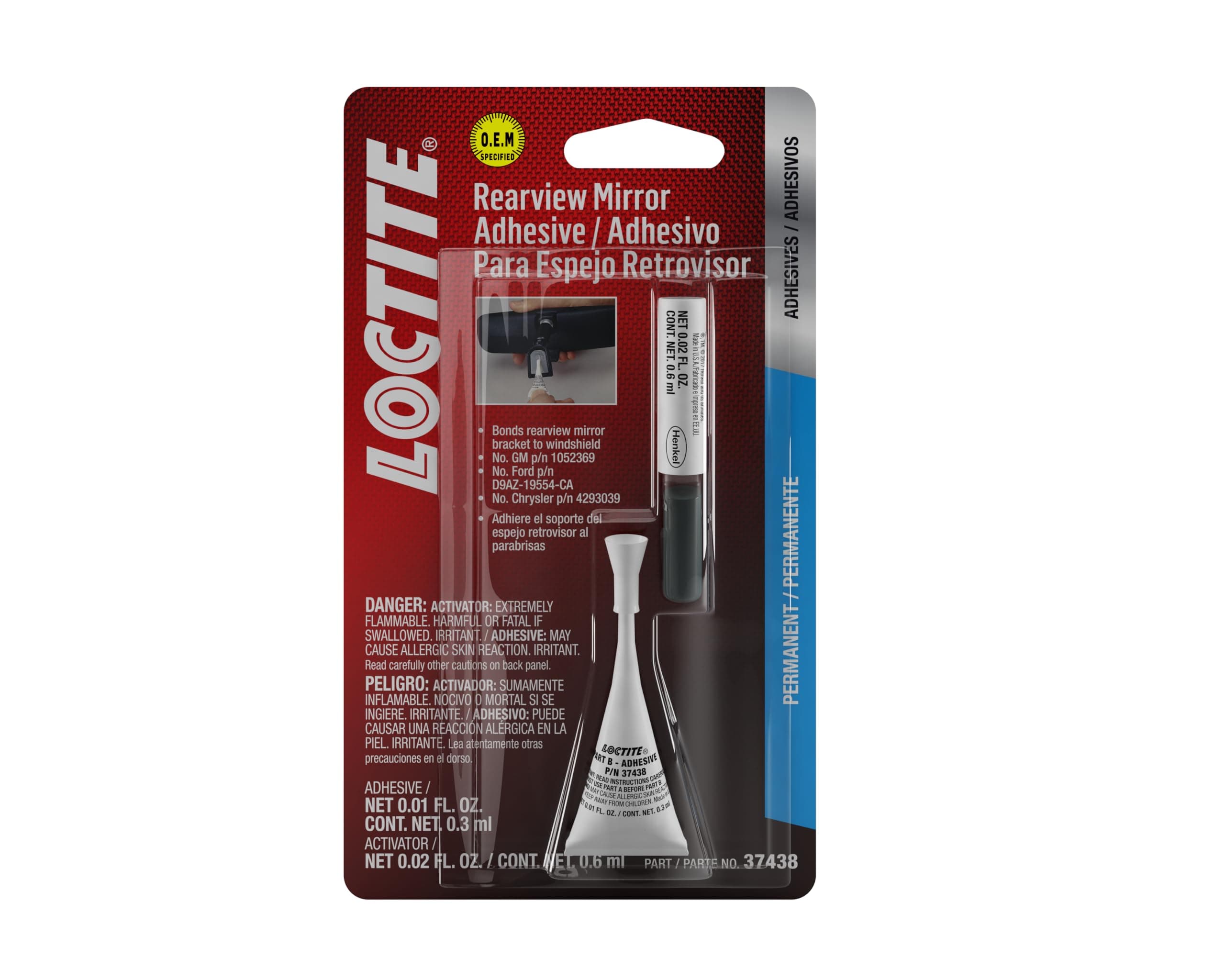 Loctite 37438 Rearview Mirror Adhesive Kit - 0.3 cc