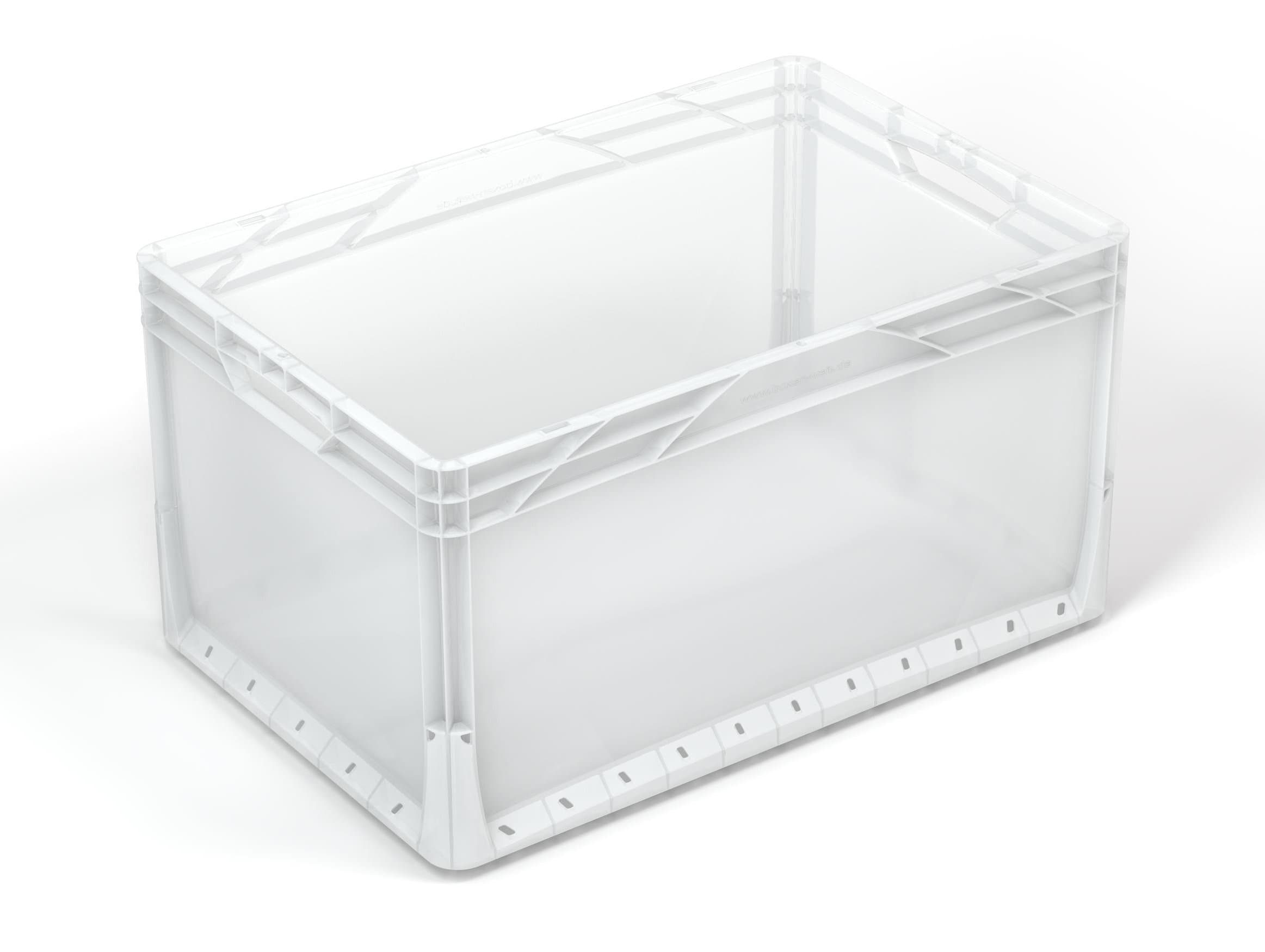 3 x 66 Litre Euronorm Industrial Plastic Stacking Euro Storage Containers Boxes Crates CLEAR