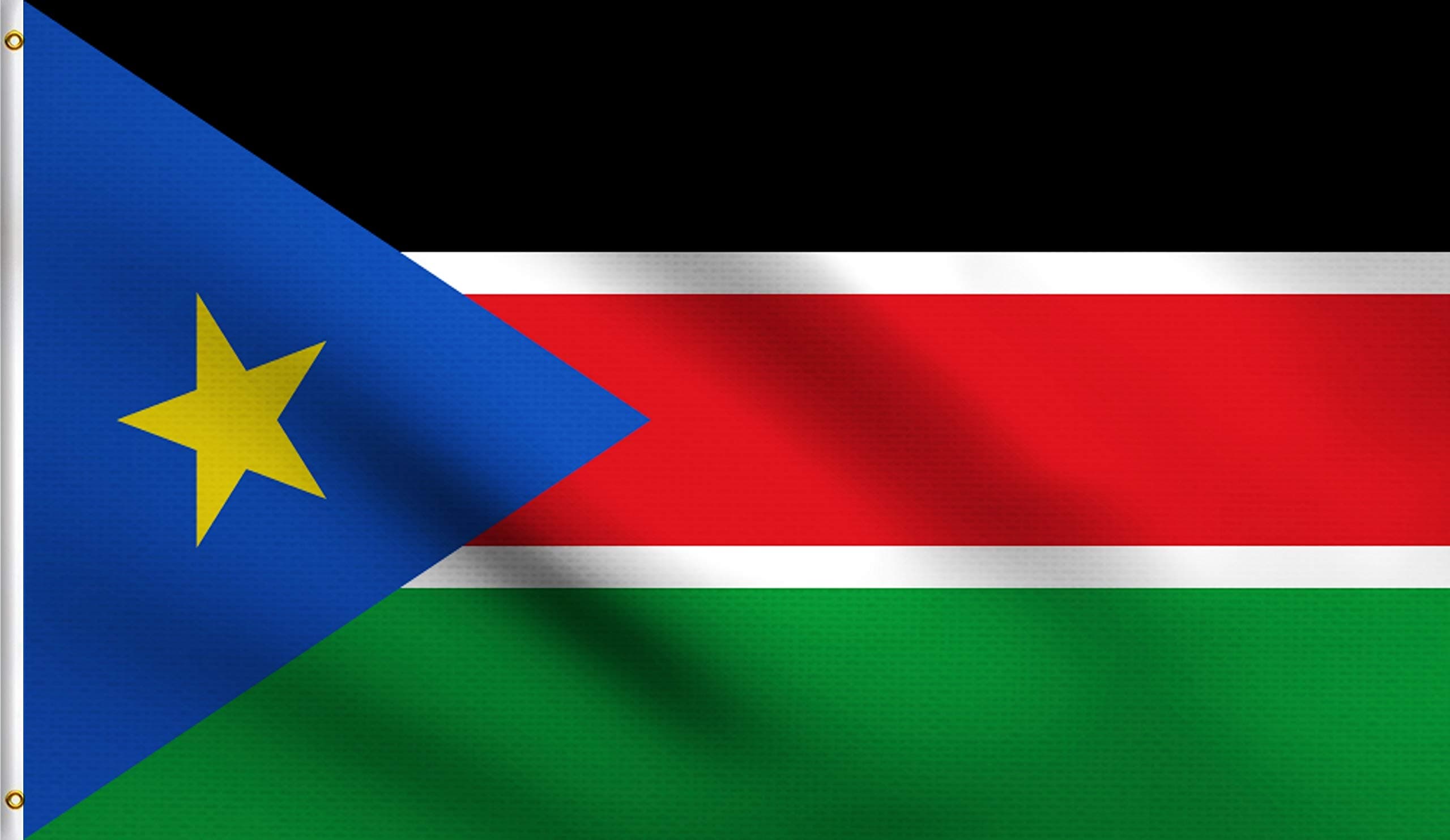DMSE South Sudan Sudanese Flag 3X5 Ft Foot 100% Polyester 100D Flag UV Resistant
