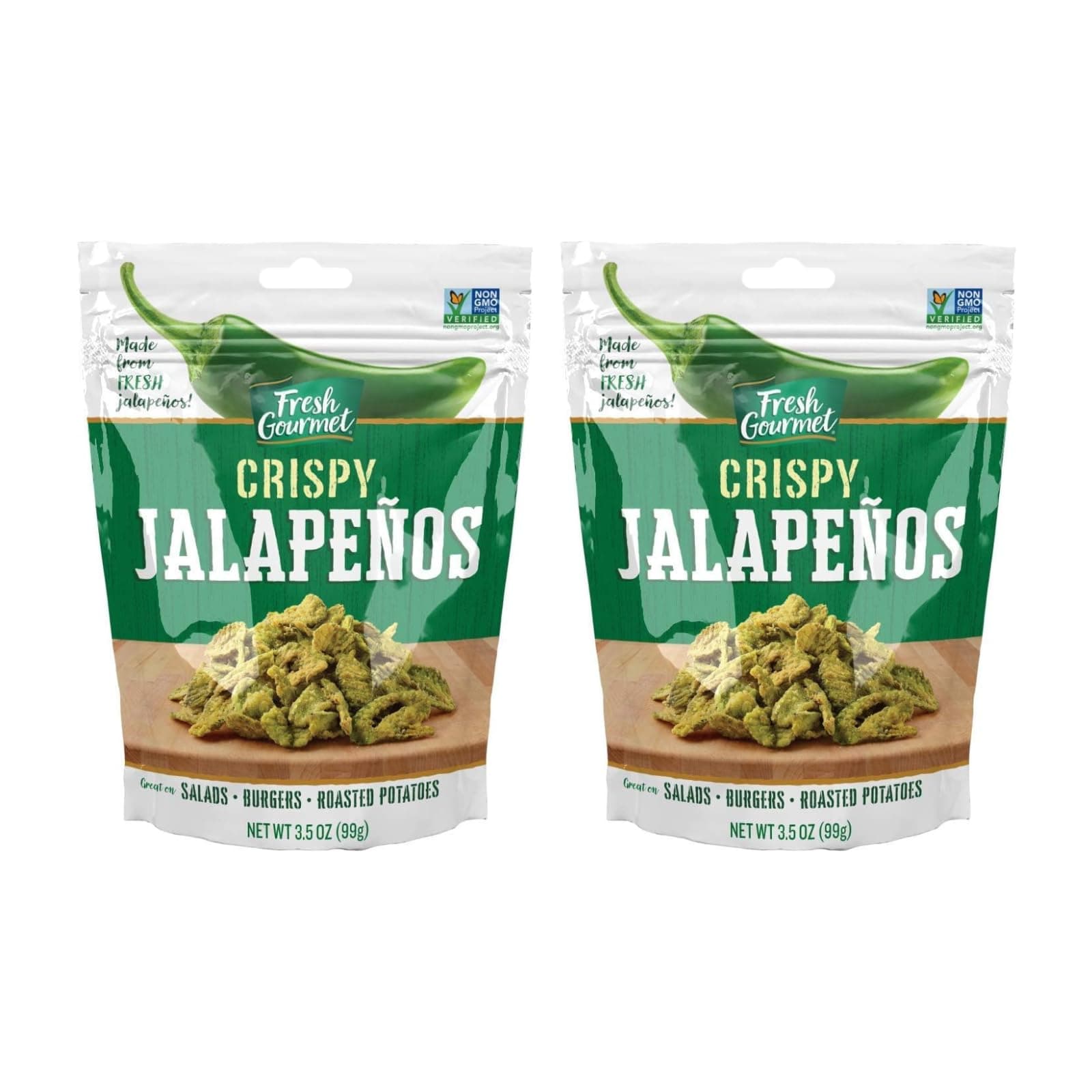 Fresh Gourmet Lightly Salted Crispy Jalapenos 3.5 Ounce (Pack of 2)