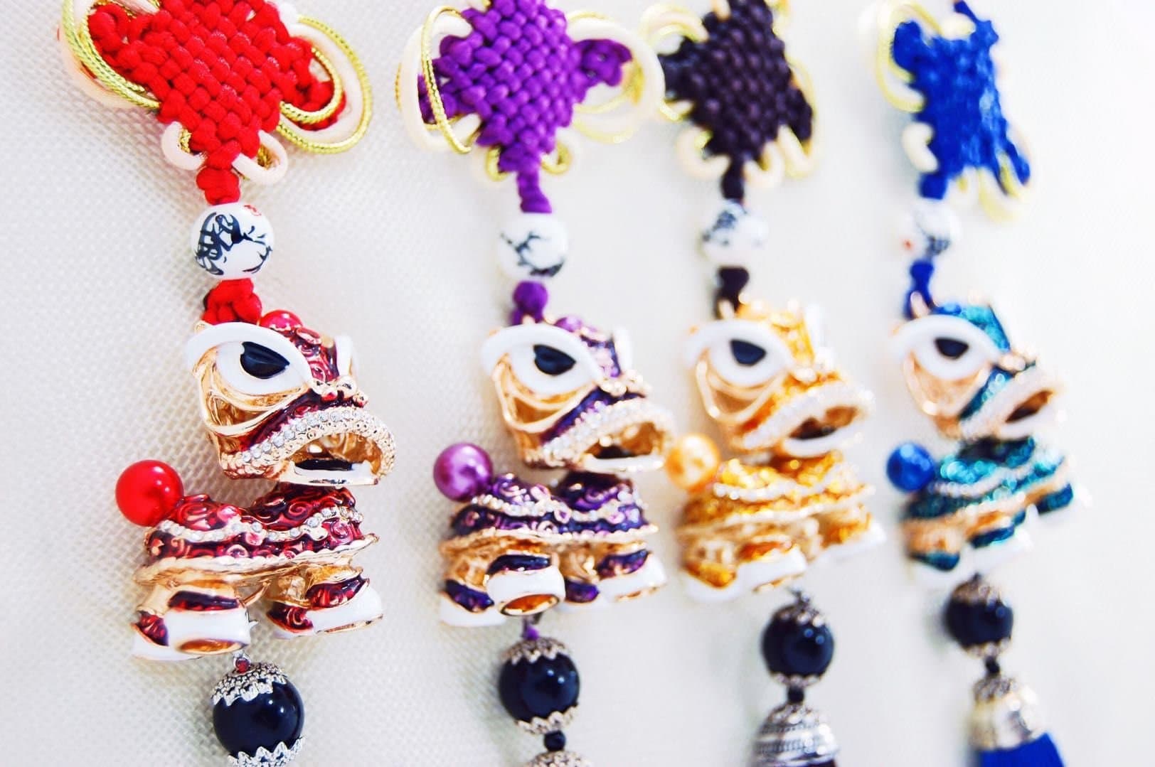 Best Gift South China Cantonese Traditional Handmade Lion Dance Souvenir Hanging Lucky Lion Ornaments Gorgeous Accessories with Attractive Metal Ingredients and Elegant Packaging