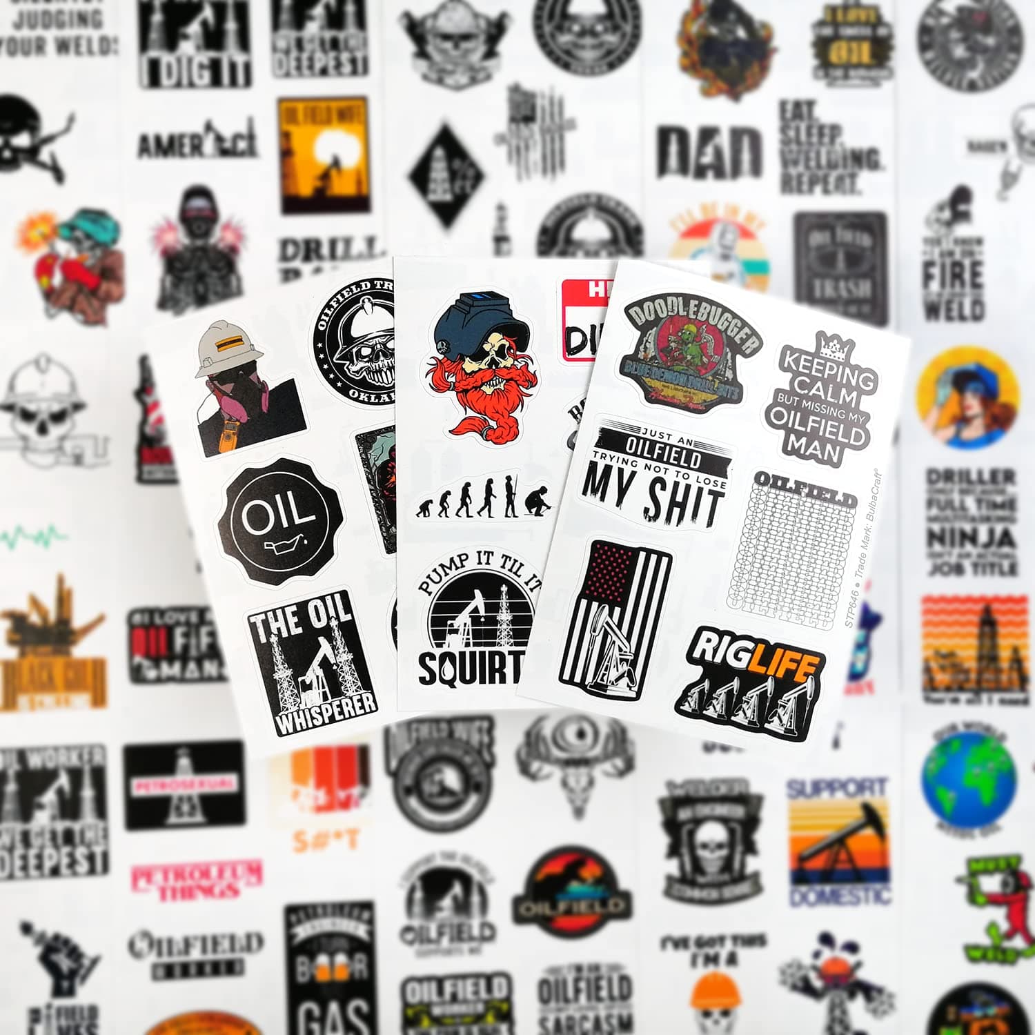 BulbaCraft 100 Pcs Oilfield Stickers and Decals - Hard Hat, Life, Worker Gifts for Men - Funny Oil Field Accessories