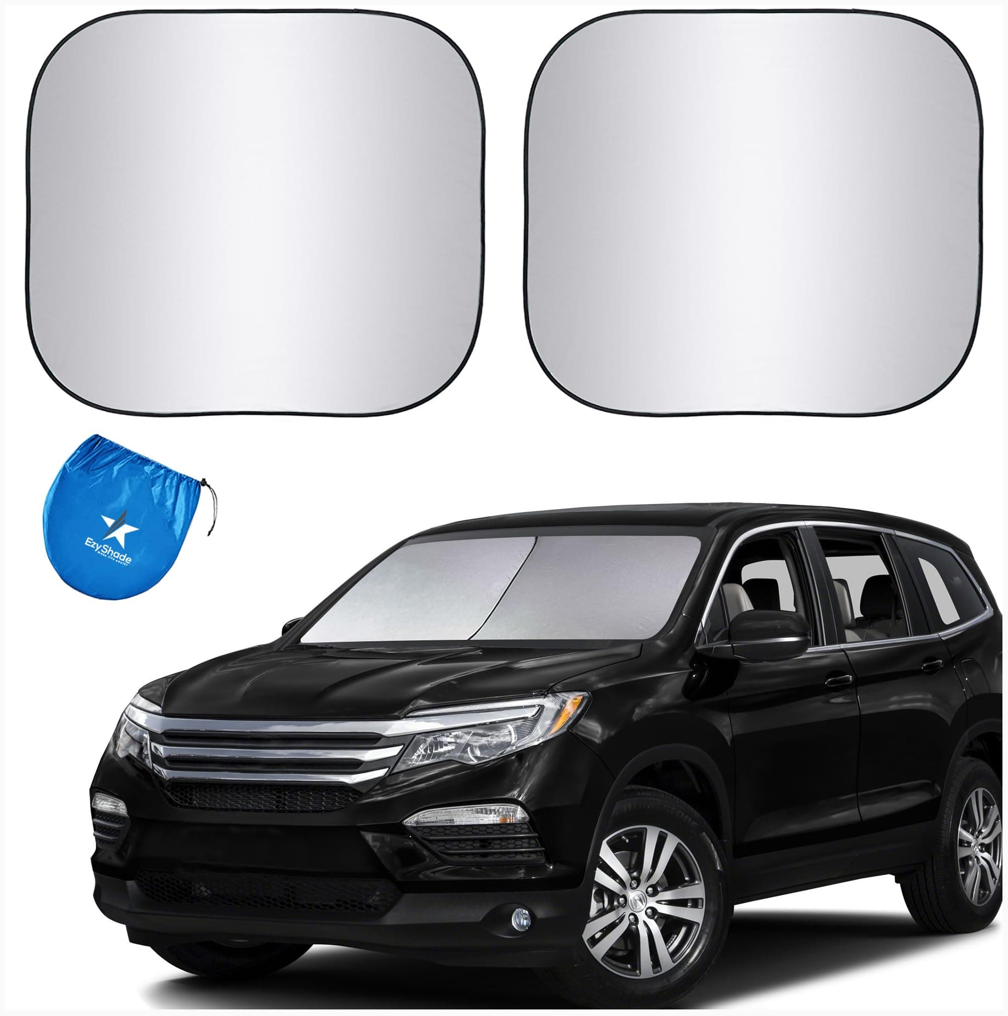 Windshield Sun Shade with Shield-X Reflective Technology. See Vehicle Size-Chart. Foldable Car Sunshade for Front Windshield Window Car SUV Van Truck. Sun Visor Heat Shield. Max (L) Size