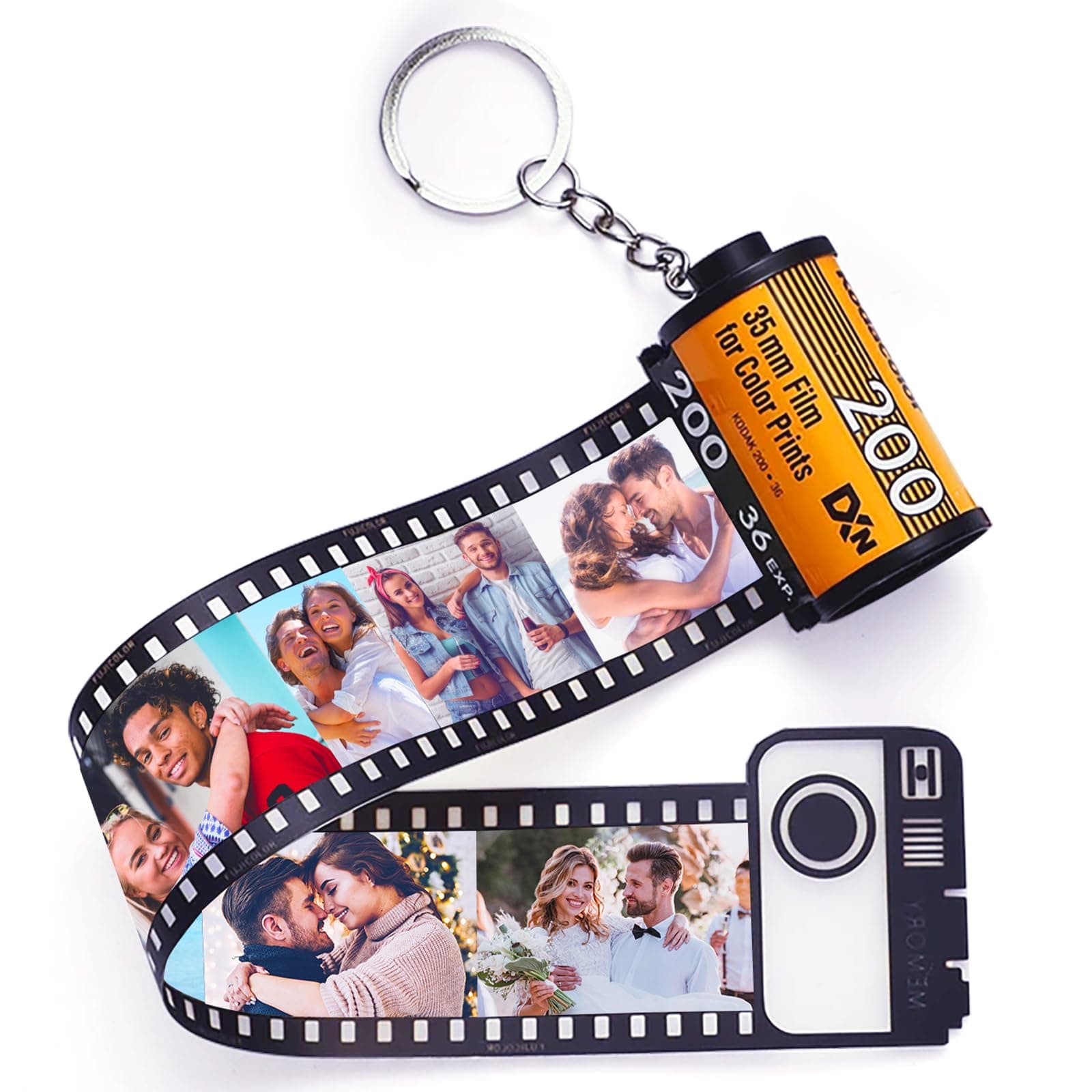 SOUFEELPersonalized Keychains with Picture Camera Film Roll Keychain Custom Photo Gift