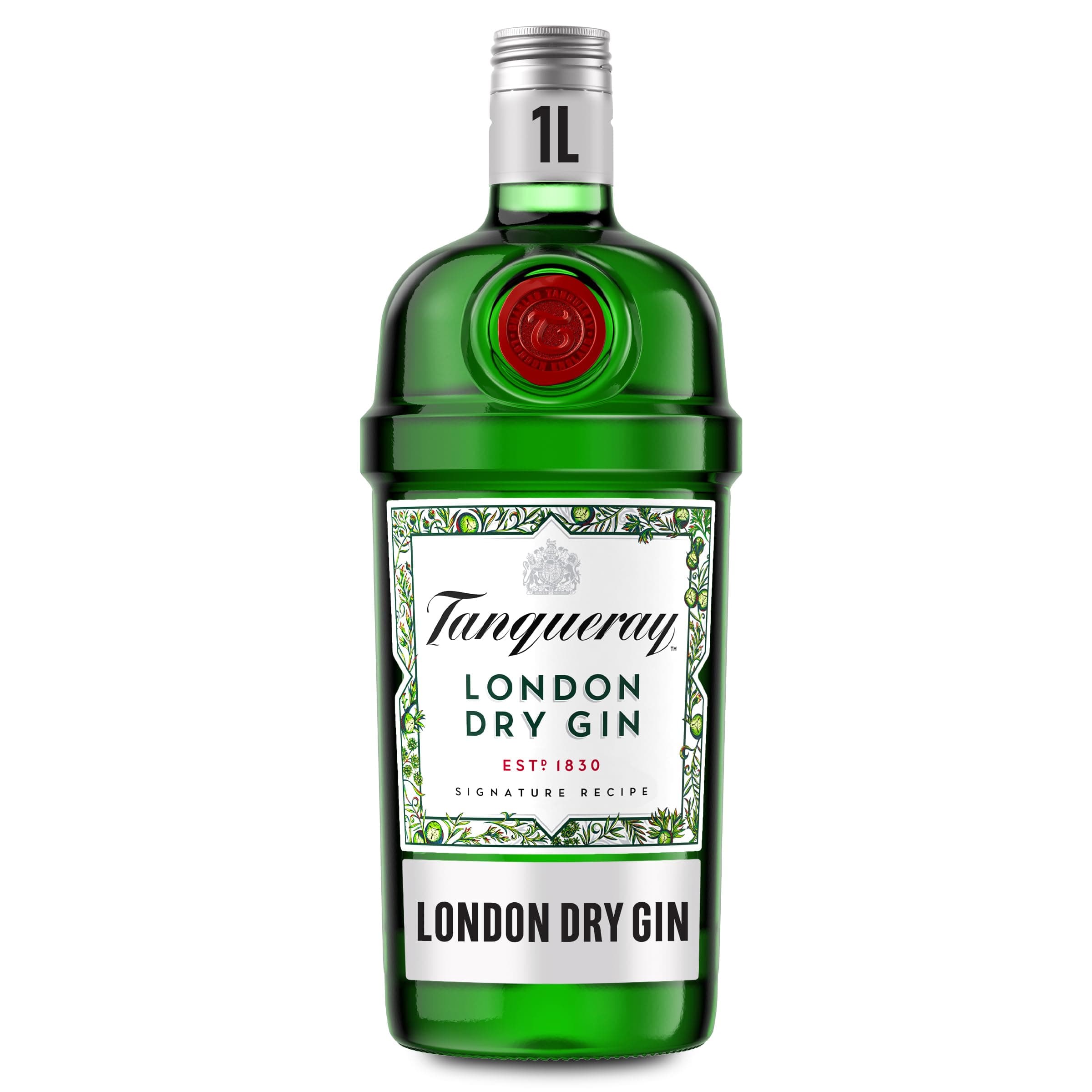 Tanqueray London Dry Gin | 41.3% vol | 1L | Award-Winning Premium Spirit | Distilled 4 Times | Made with 4 Gin Botanicals | Enjoy with Ice & Tonic