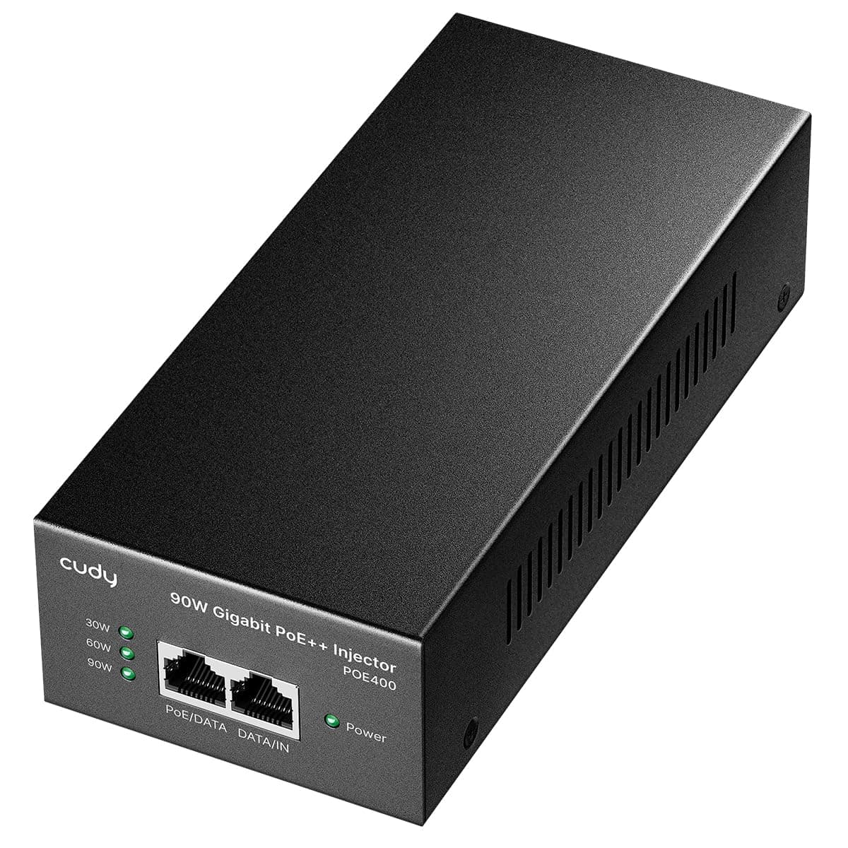 Cudy POE400 90W Gigabit Ultra PoE++ Injector Adapter, IEEE 802.3 bt /802.3at/802.3af Compliant, Up to 90W Ultra Power Supply, 10/100/1000Mbps Shielded RJ-45, Plug & Play, Metal housing