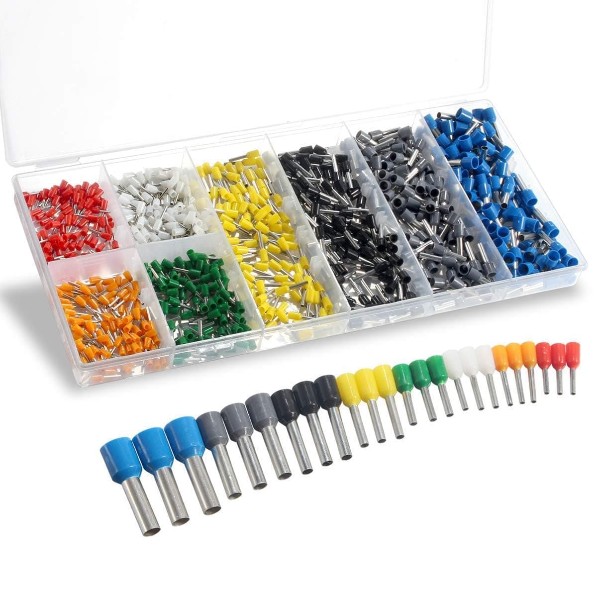 Wire Ferrules, Sopoby Insulated Ferrule Crimp Pin Terminal Kit for Electrical Projects, AWG 24-10, 8 Sizes