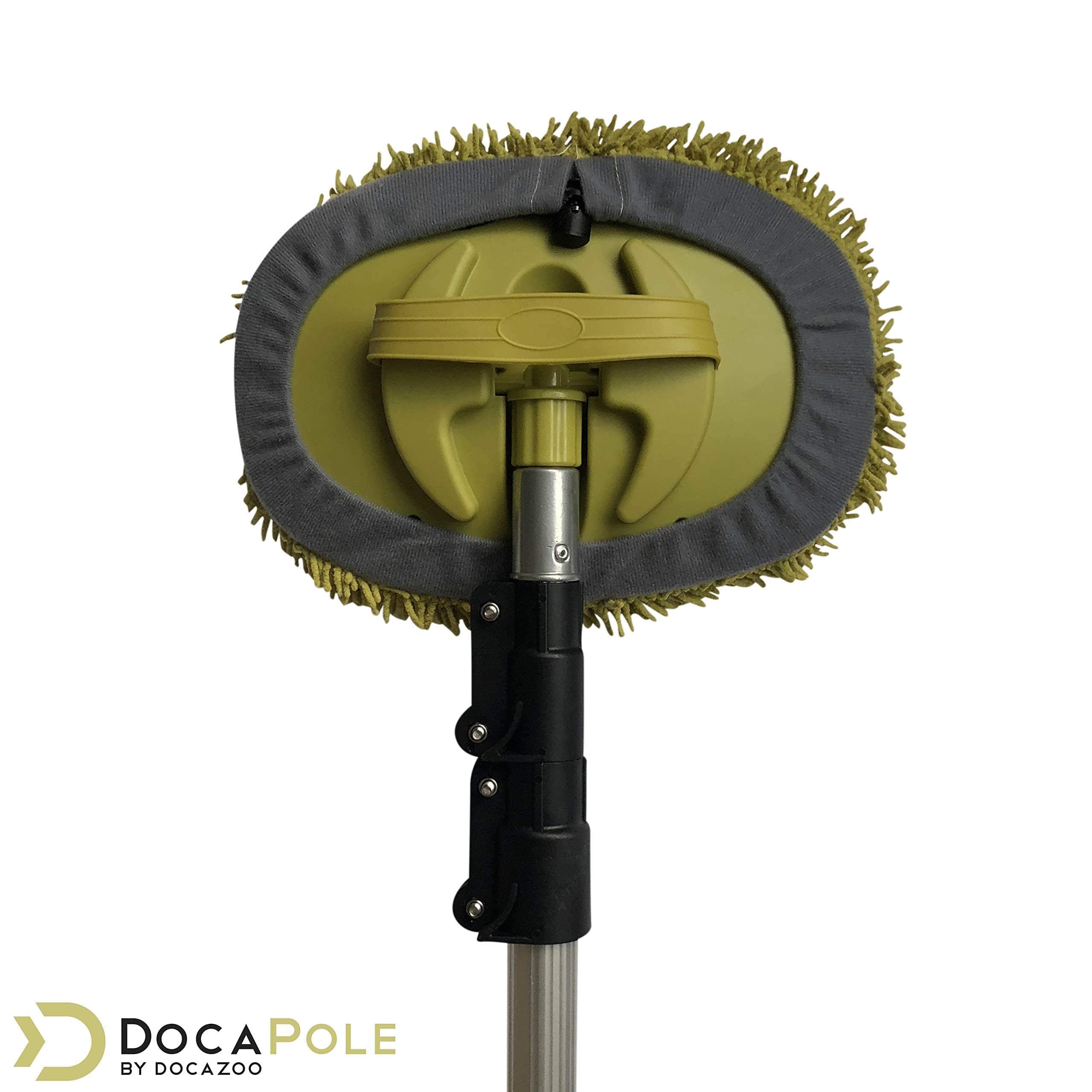 DOCAZOO DocaPole Wall Duster|Chenille Microfiber Cleaning Head|for Use by Hand or with an Extension Pole | High Reach Duster for Walls and High Ceilings | Washable Cleaning Cloth (Pole NOT Included)