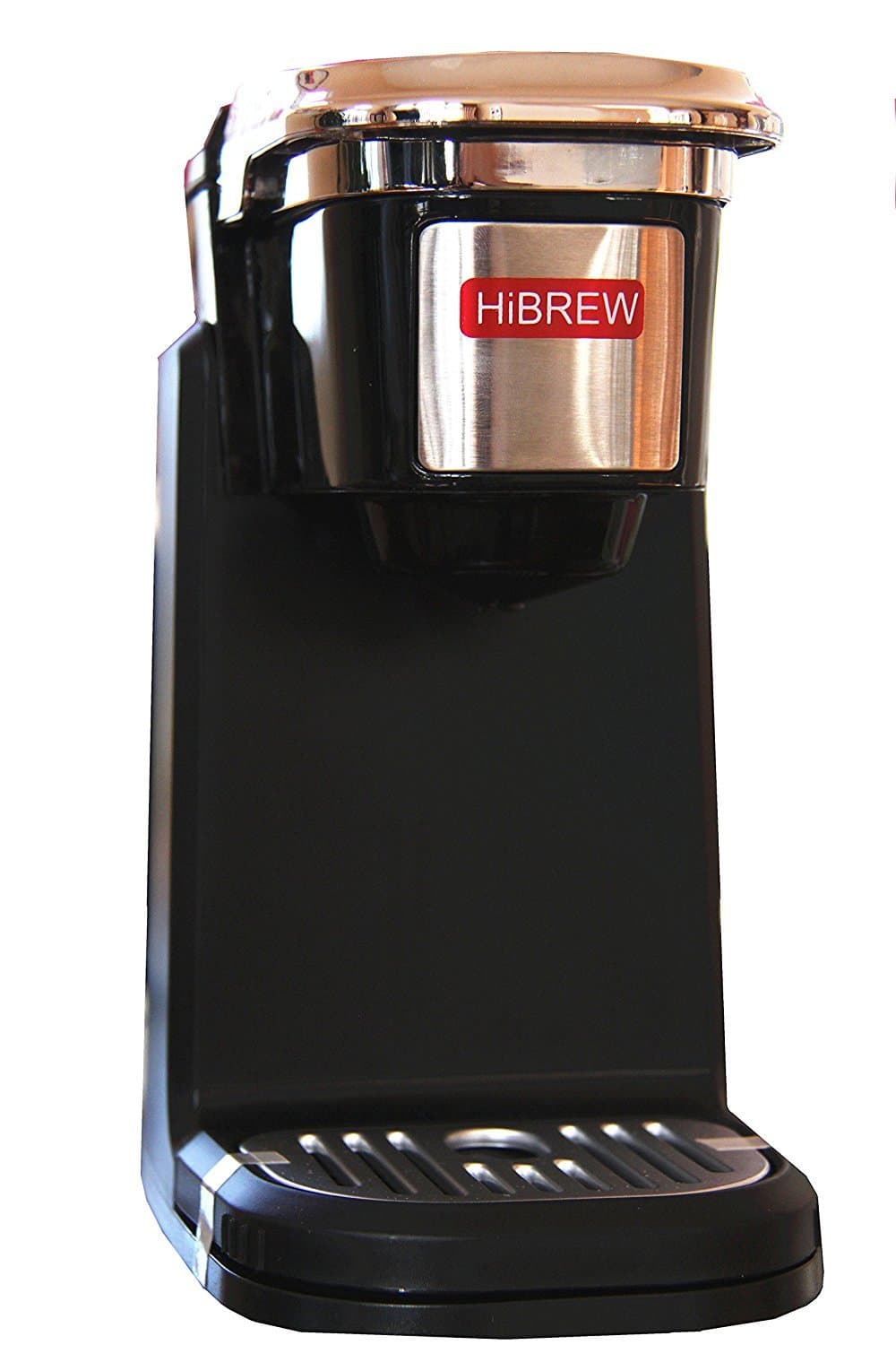 HiBREW Single Serve Travel Size Portable Compact K Cup Coffee Maker Brewing System Coffee Machine with Detachable Lid Easy to Wash (BLACK)