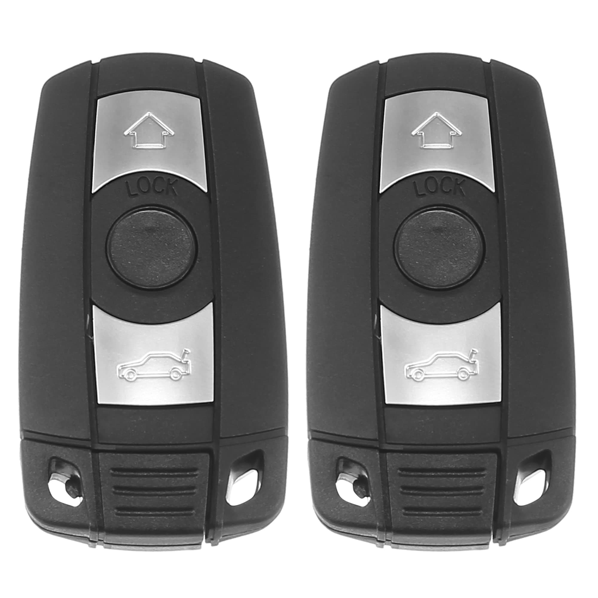 X AUTOHAUX 2pcs 315MHz KR55WK49127 Replacement Smart Proximity Keyless Entry Remote Car Key Fob for BMW 1 3 5 6 Series 2006-2014 3 Buttons with Door Key 46 Chip