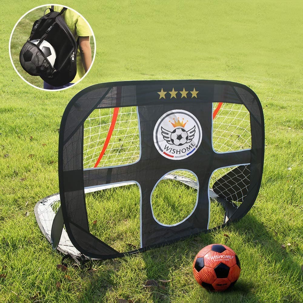 WISHOME 47.3” Folding Pop-Up Goal Collapsible Children Soccer Goals for Backyard Football Gate Soccer Net for Kids Outdoor Sport Toys Ideal Gift for Children