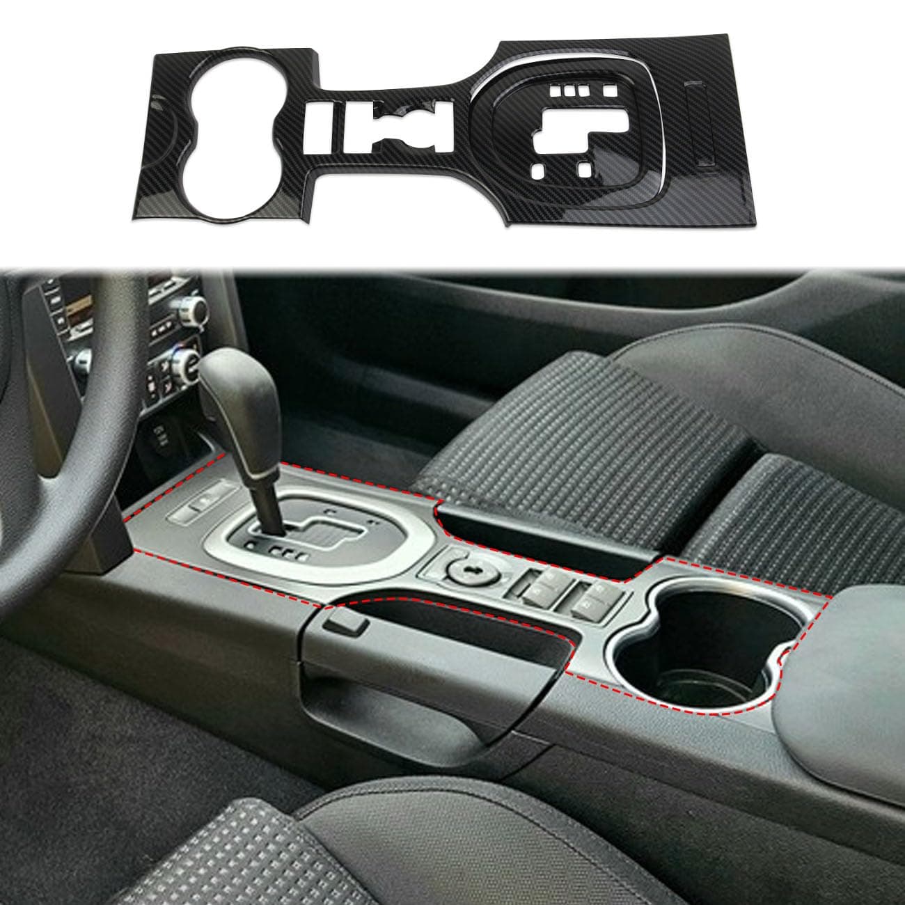 Korlot Carbon Fiber Style Center Console Gear Shift Panel Cover Trim Accessories for Pontiac G8