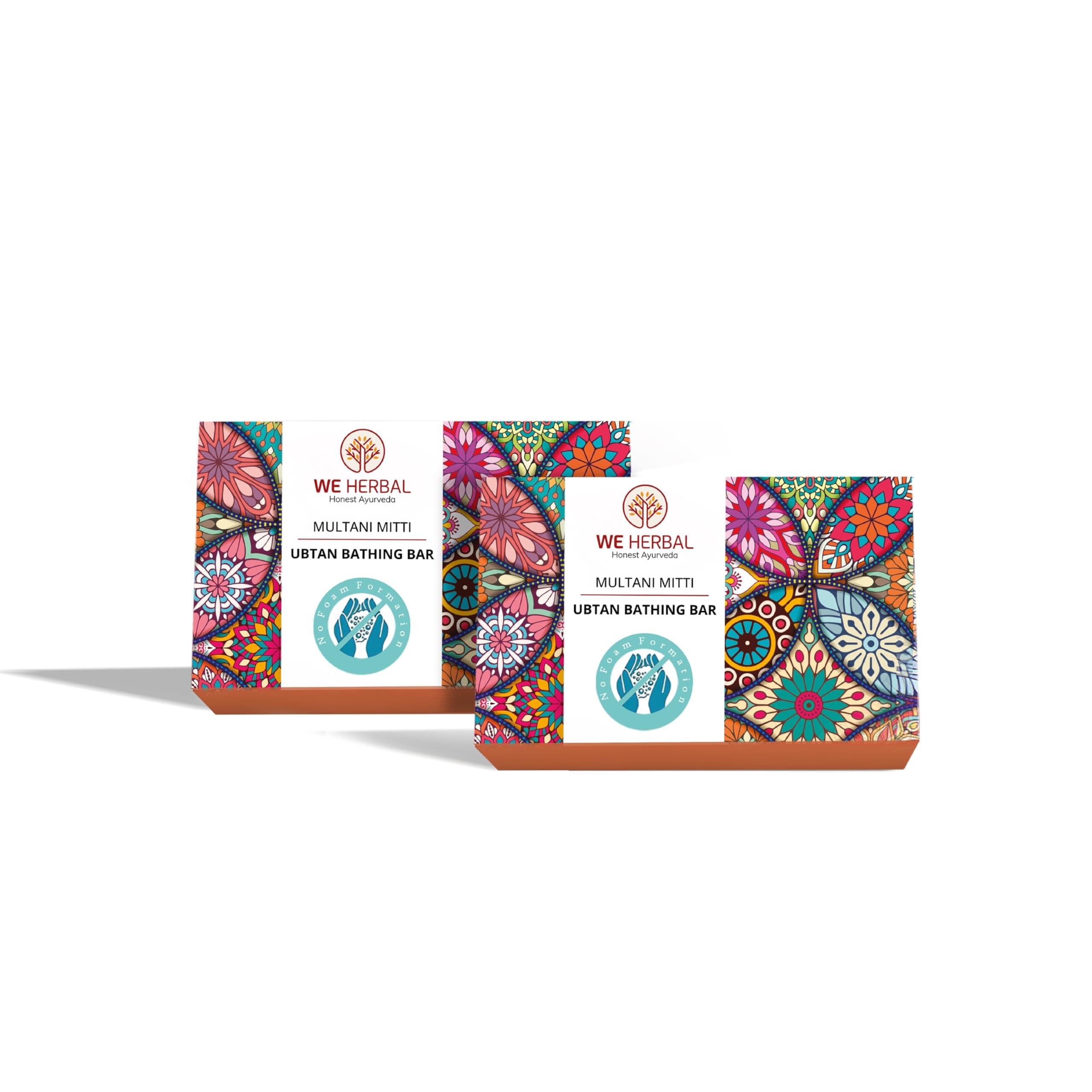 Ubtan Bathing Bar, 100% Natural & Organic Bathing Soap, Enriched with Multani Mitti & Herbs, Removes Impurities & Soothens Skin, For Men & Women, (Pack of 2)