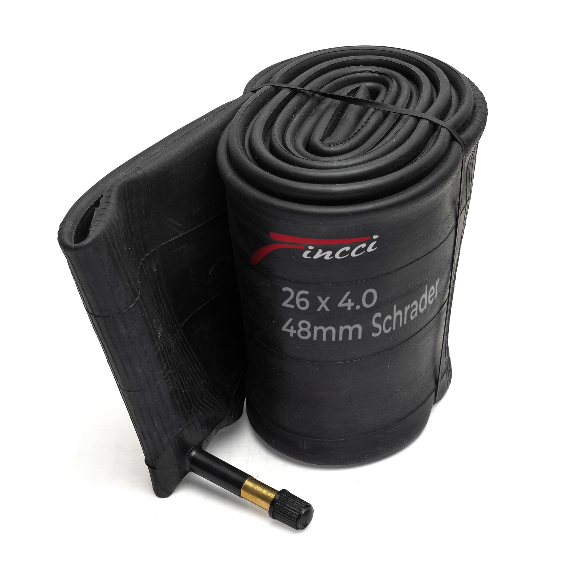 Fincci Fat Bike Inner Tube 26 x 4.0 - Inner Tube 100-559 mm with 48mm Schrader Valve for Fat Tire and Mountain, Electric & Road Bicycles - Suitable for Sand, Snow, Dirt & Trail Use