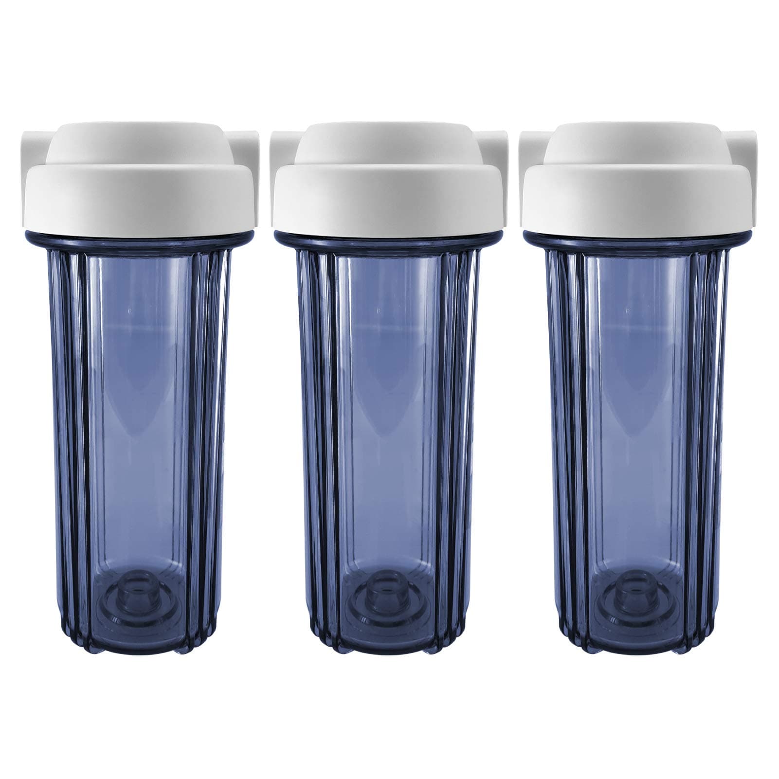 Express Water Clear Double O Ring Standards 10" Filter Housing for RO Reverse Osmosis System - 3 Pack