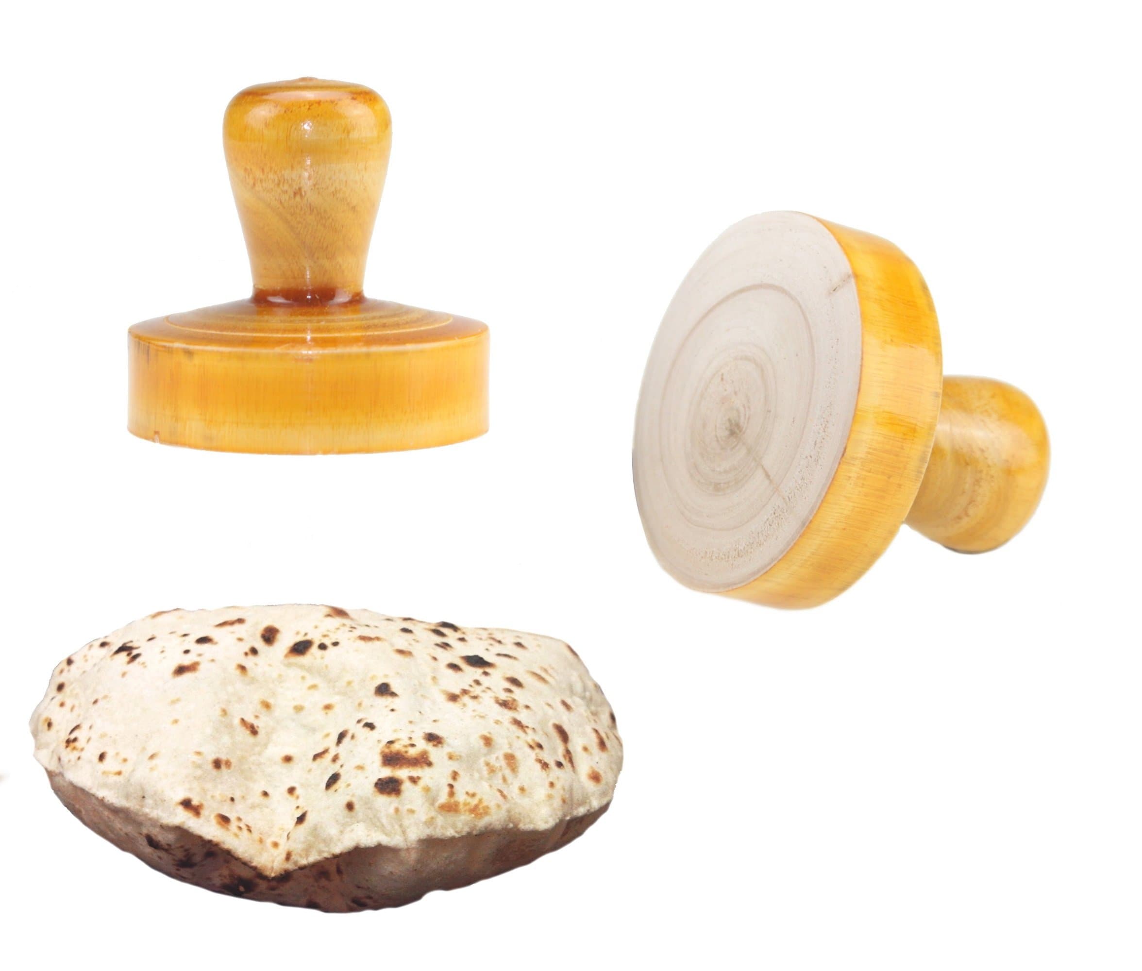 Wooden Chapati Press Roti Fluffer Paratha Indian Datta Press Solid Wood Long Life (No 3) By Global Kitchen