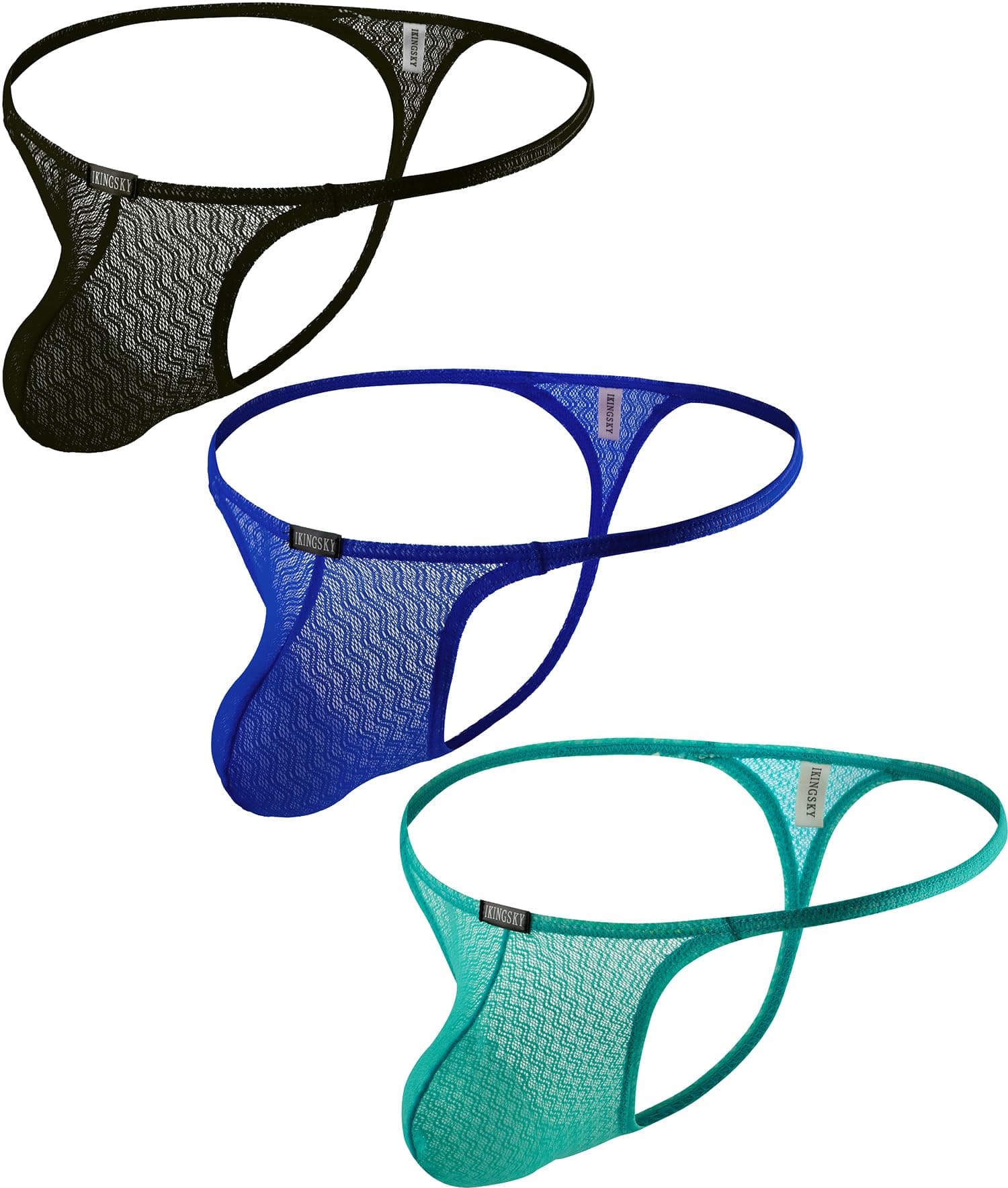 Men's Lace See Through G-String Underwear Soft Breathable Thong Sexy Low Rise Pouch Y-back Under Panties