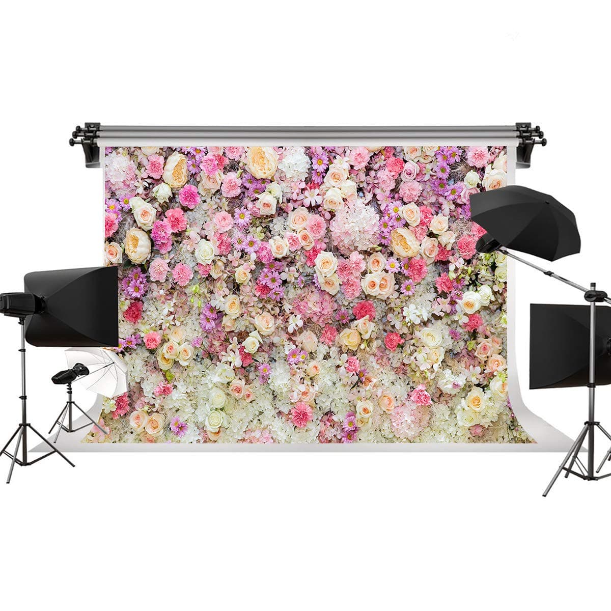 Jewderm 9x6ft Photography Backdrop 3D Pink Rose Flower Wall Photo Background for Wedding Reception Wallpaper Decoration Outside Birthday Party Props