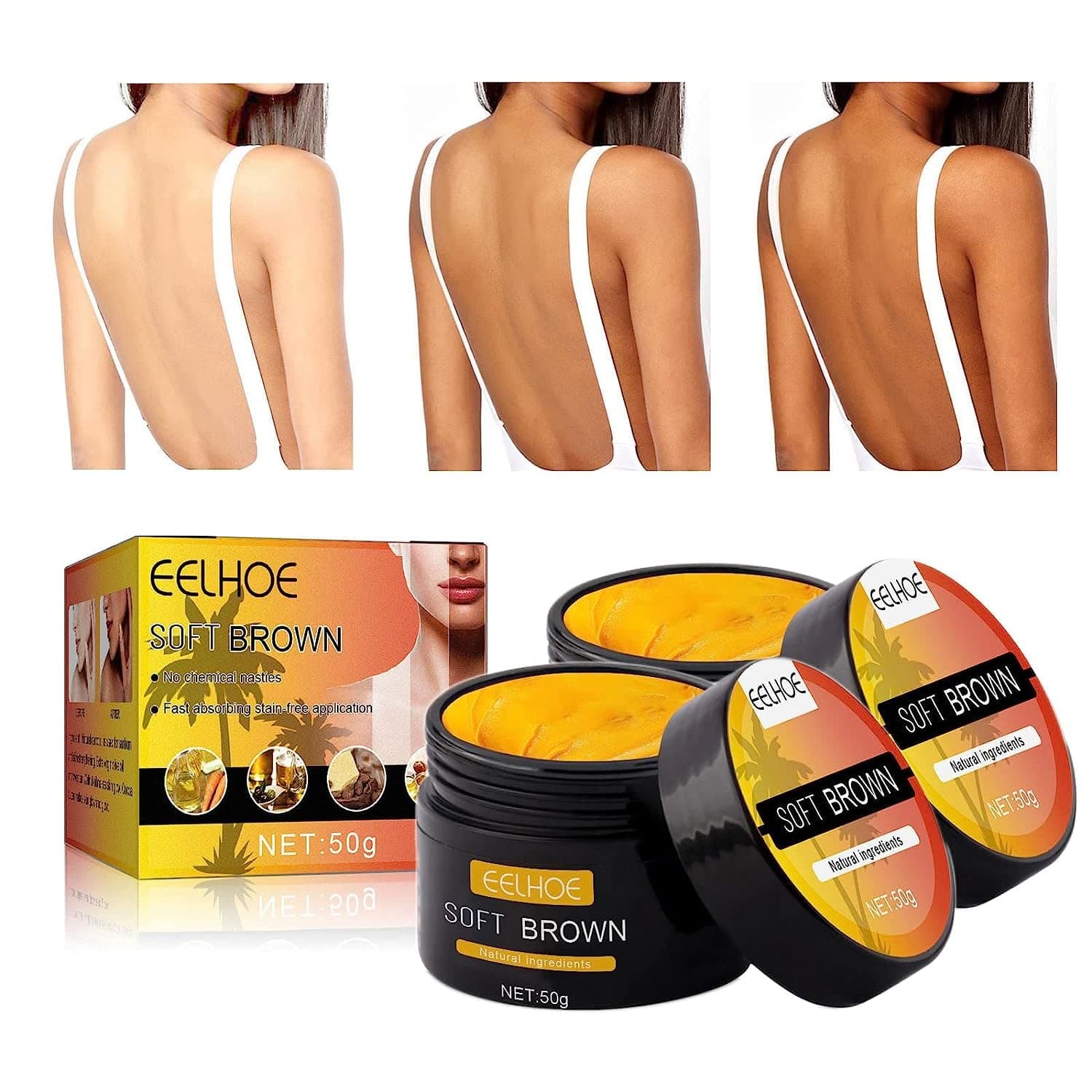 DUHANXI Intensive Tanning Luxe Gel,50 Gram Tanning Accelerator Cream,Tanning Accelerator Cream,Brown Dark Tanning Accelerator Gel, Natural Carrot Oil,Natural Tan Accelerator for Outdoor Sun (2PCS)