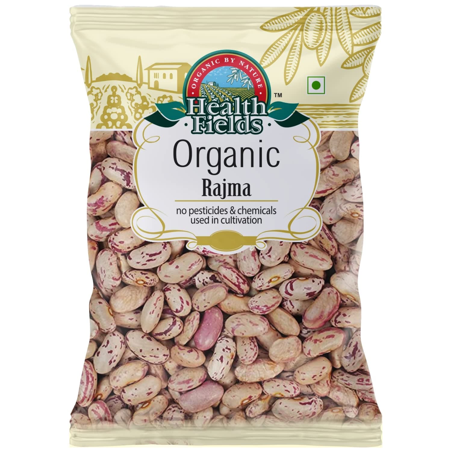 Health Fields Organic Unpolished Chitra Rajma/Kidney Beans - Vegan, No Additives, Easy to Digest, 1 KG