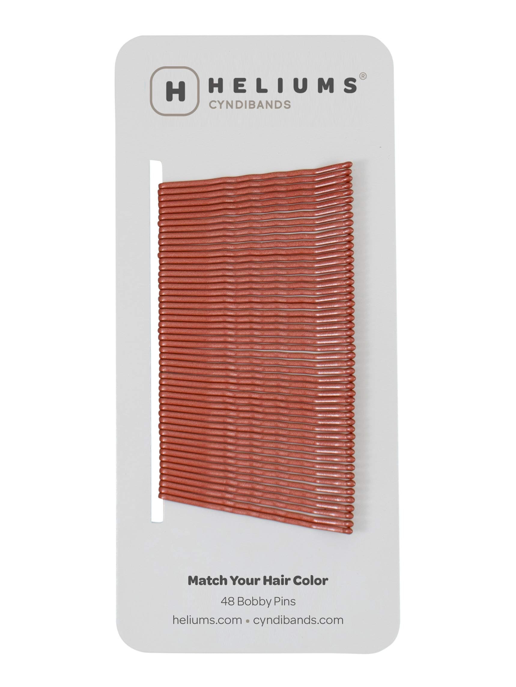 Heliums Bobby Pins - Auburn Red - 2 Inch Wavy Hair Pins, Color Matched for Redheads, 48 Count