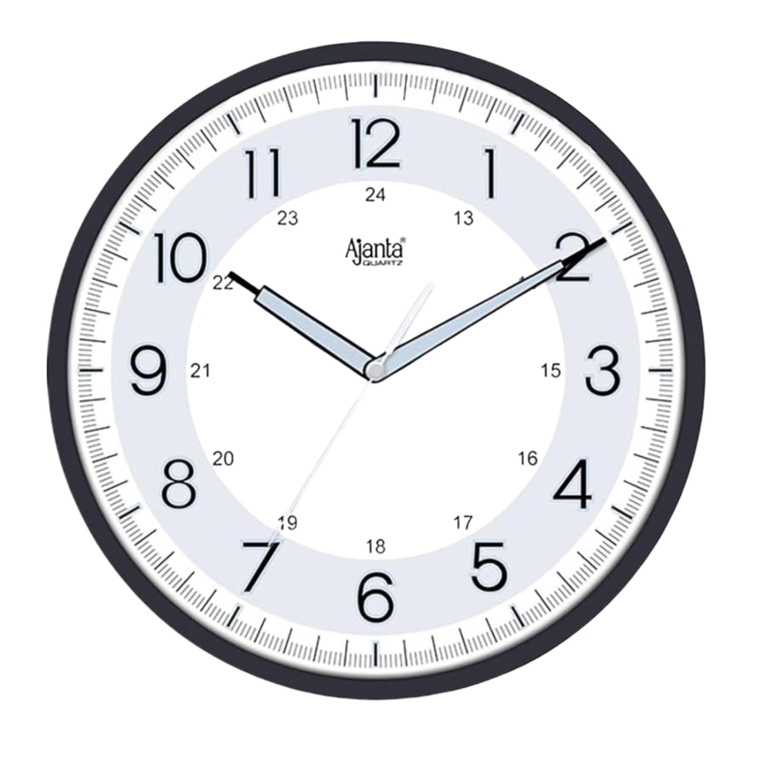 Ajanta Night Glow Radium Plastic Analog Wall Clock (Black, 310X44X310Mm)