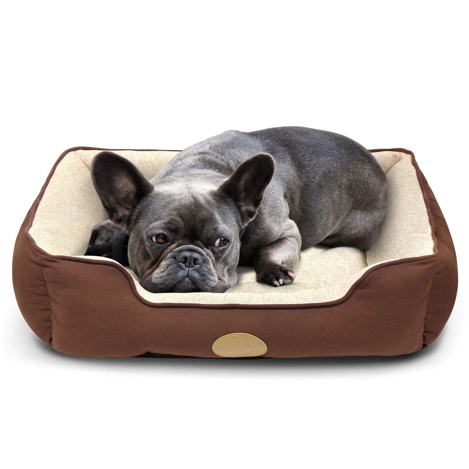 – Premium Dog or Cat Bed | Large Dog Bed Measures 30 x 23 x 7, Perfect for Pets up to 55 lbs. | 100% Polyester Pet Bed with Skid-Free Bottom | Brown