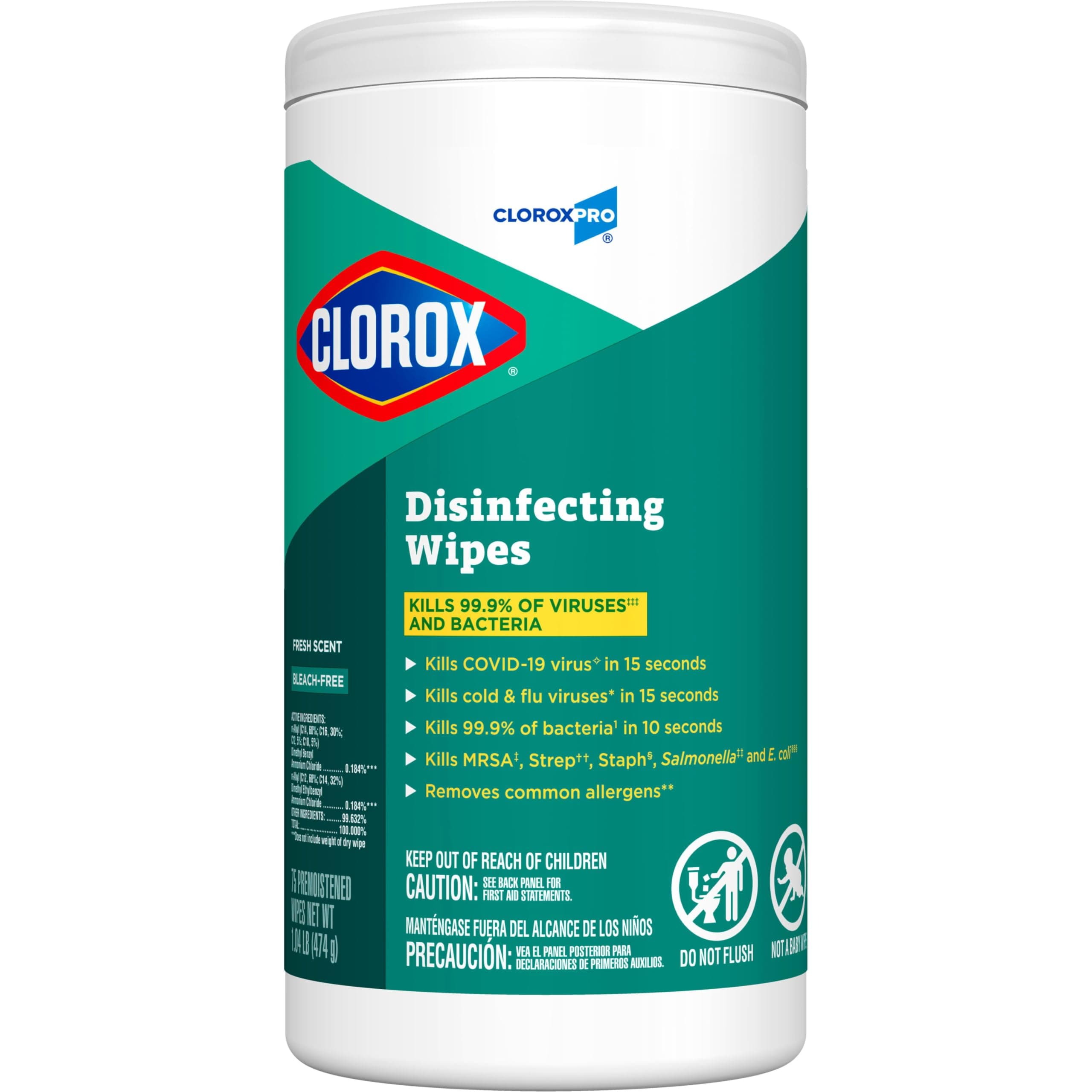 Clorox Disinfecting Wipes, Fresh Scent, 75 Count (Package May Vary)