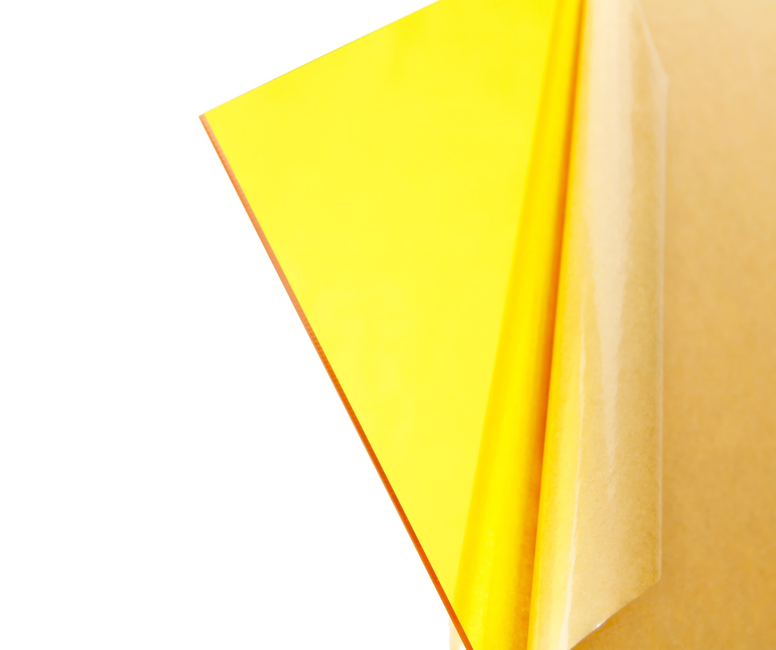 Cast Acrylic Sheet - .118" Thick, TP Yellow, 12" x 12" Nominal
